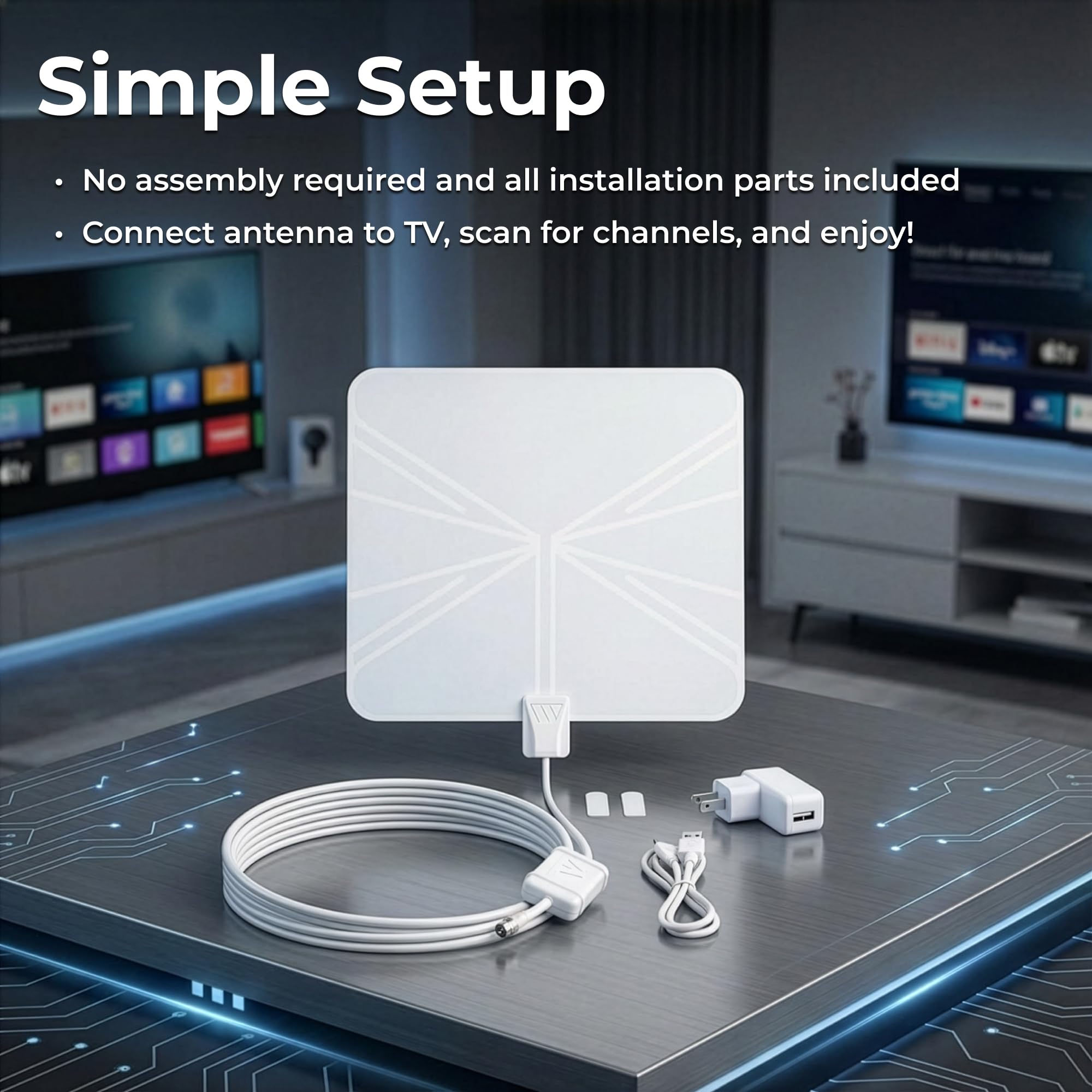 Winegard FL5500A FlatWave Indoor HDTV Antenna - Amplified VHF & U - Winegard Official Product View 10