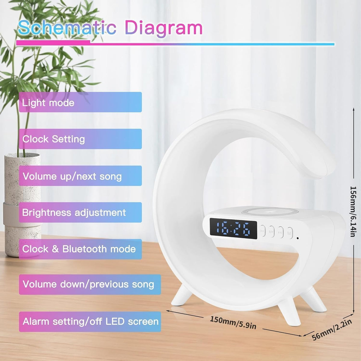 Mini Wireless Speaker with Bluetooth Lamp Atmosphere Lamp - VDZZ Official Imagery - 6