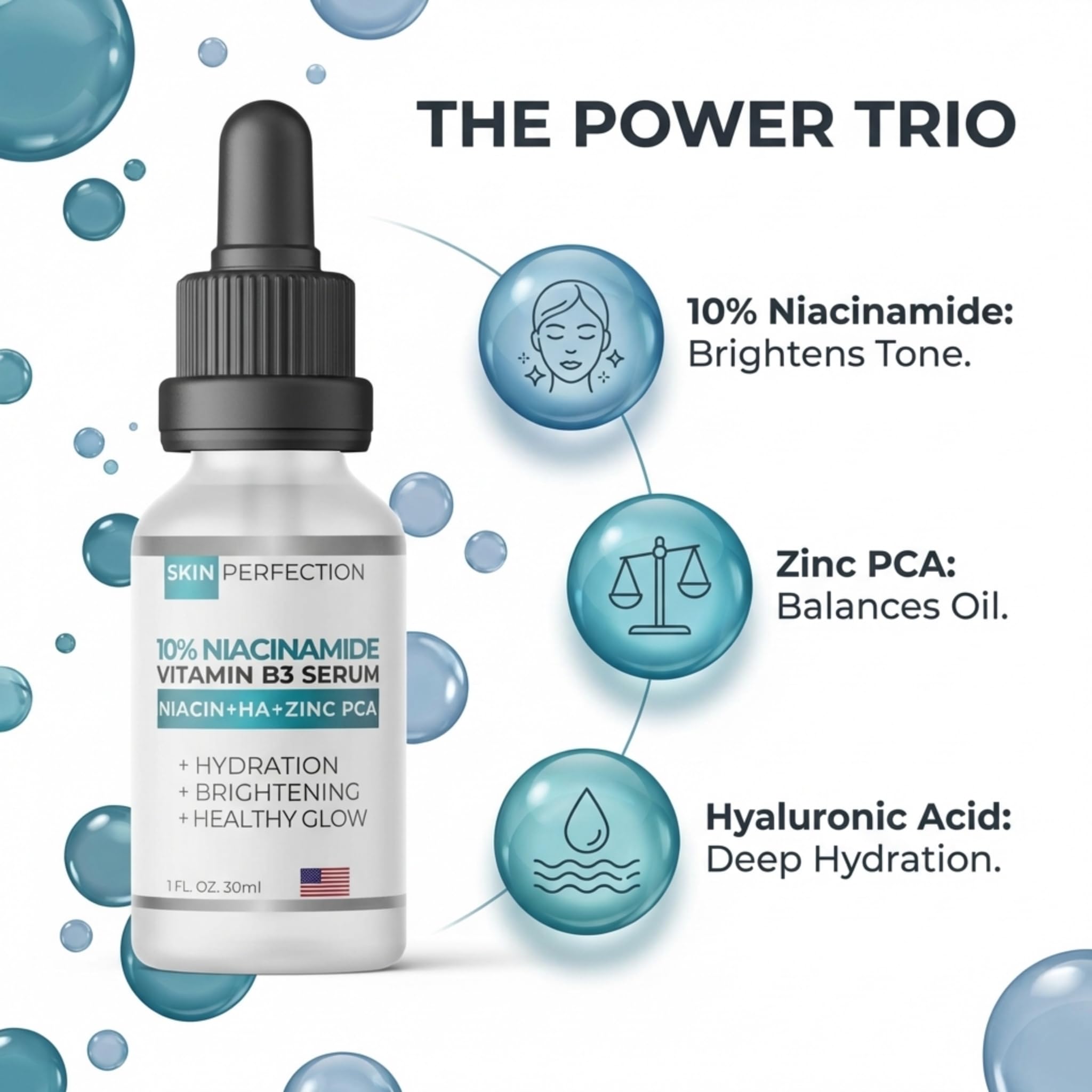 Niacinamide Serum for Face 10% with Zinc, Dark Spot &amp; Pore, - Skin Perfection