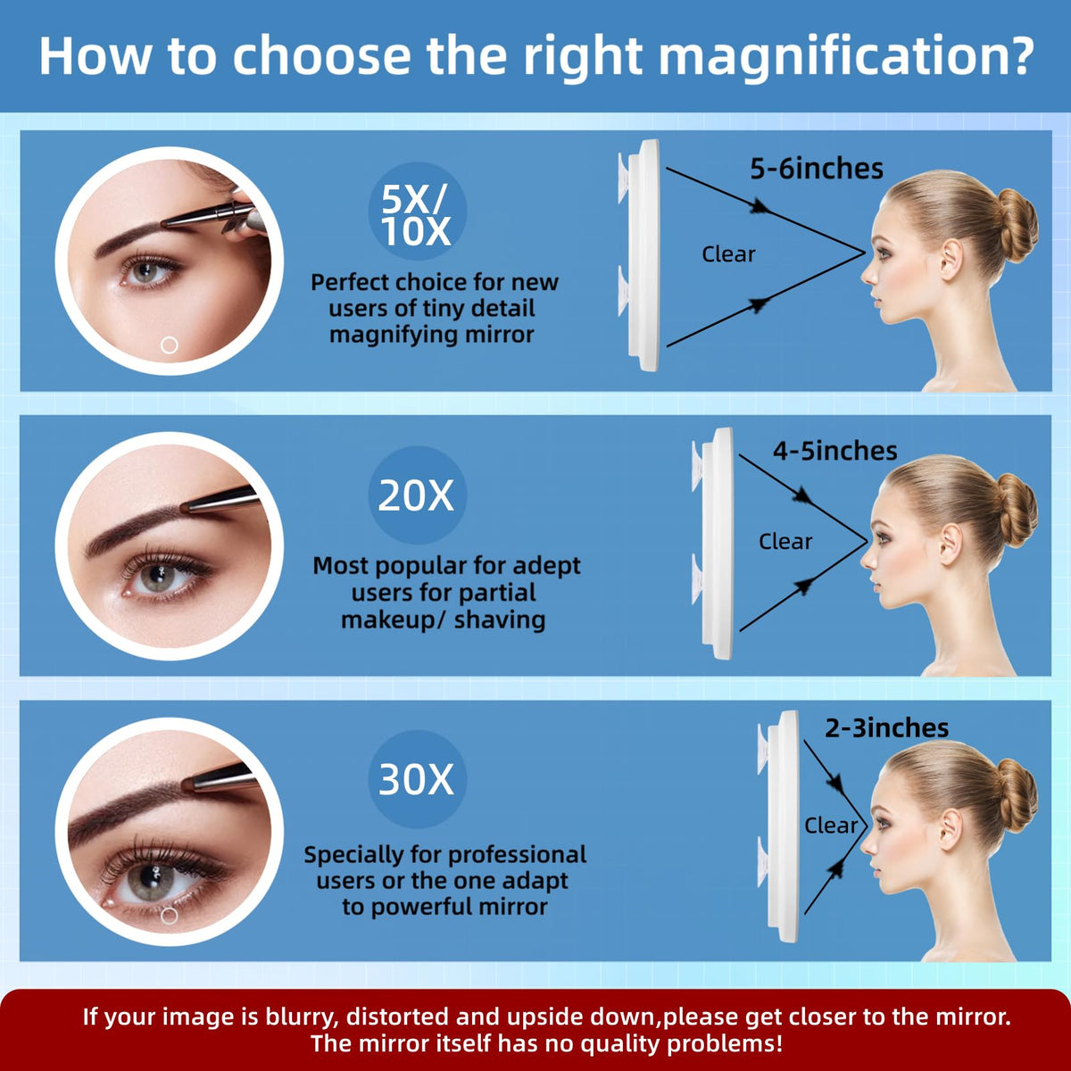 30X Concave Magnifying Mirror with Lights 3 Suction Cups for - JJhxr Official Imagery - 8