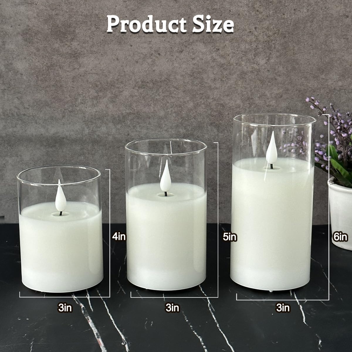 Glass Rechargeable LED Flickering Flameless Candles with - LEDHOLYT Official Imagery - 7