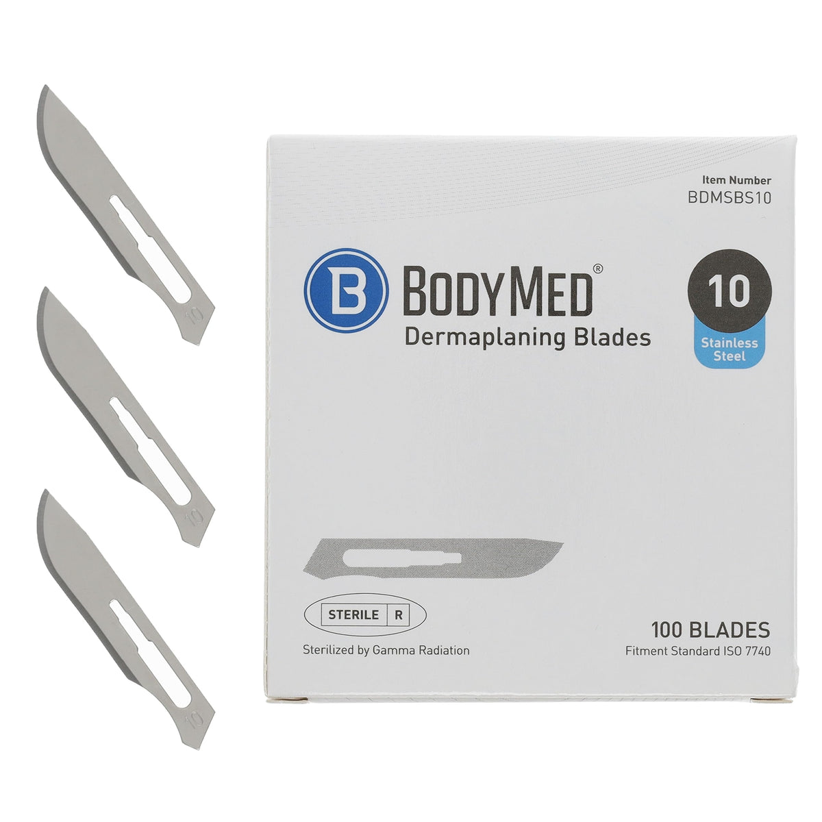 BodyMed Dermaplaning Blades 10 in Stainless Steel 100 PCS - BodyMed Official Imagery - 2