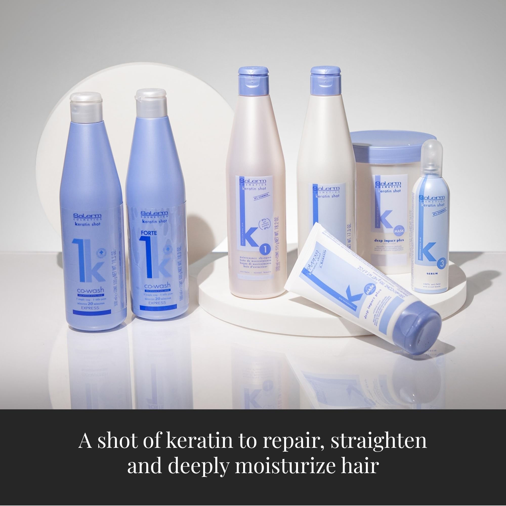 SALERM - Keratin Shot - Sulfate-Free Shampoo - 500 ml - Preparation and Maintenance for Keratin Straightening Treatment - Smooth and Shiny Hair