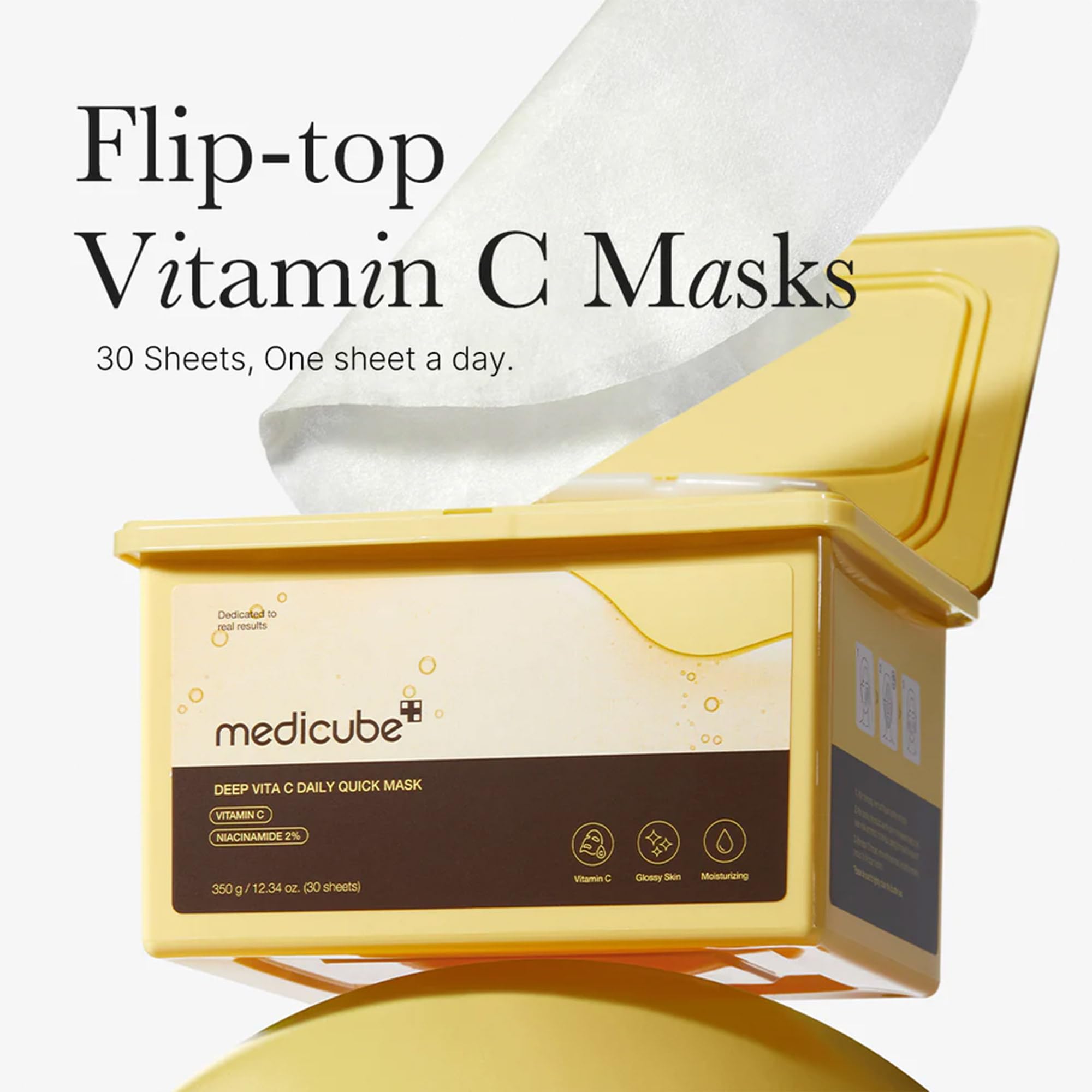 medicube Deep Vita C Daily Quick Sheet Masks, 30 Sheet, Value - medicube