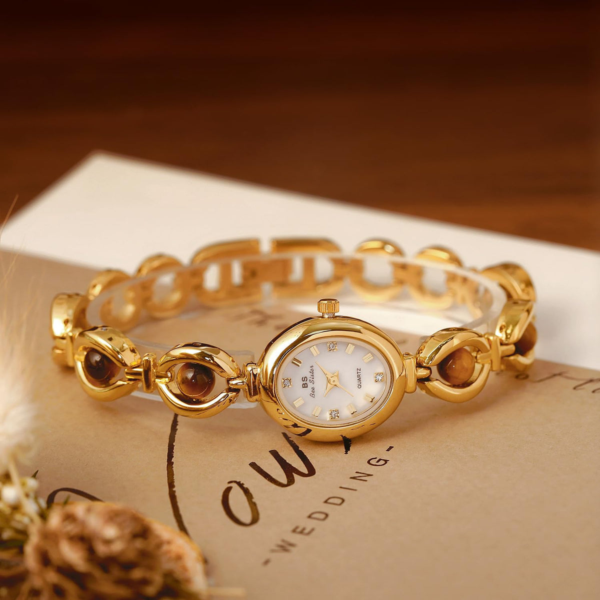 Gosasa Elegant Pearl Watch for Women Dainty Oval Bracelet - Gosasa Official Imagery - 7