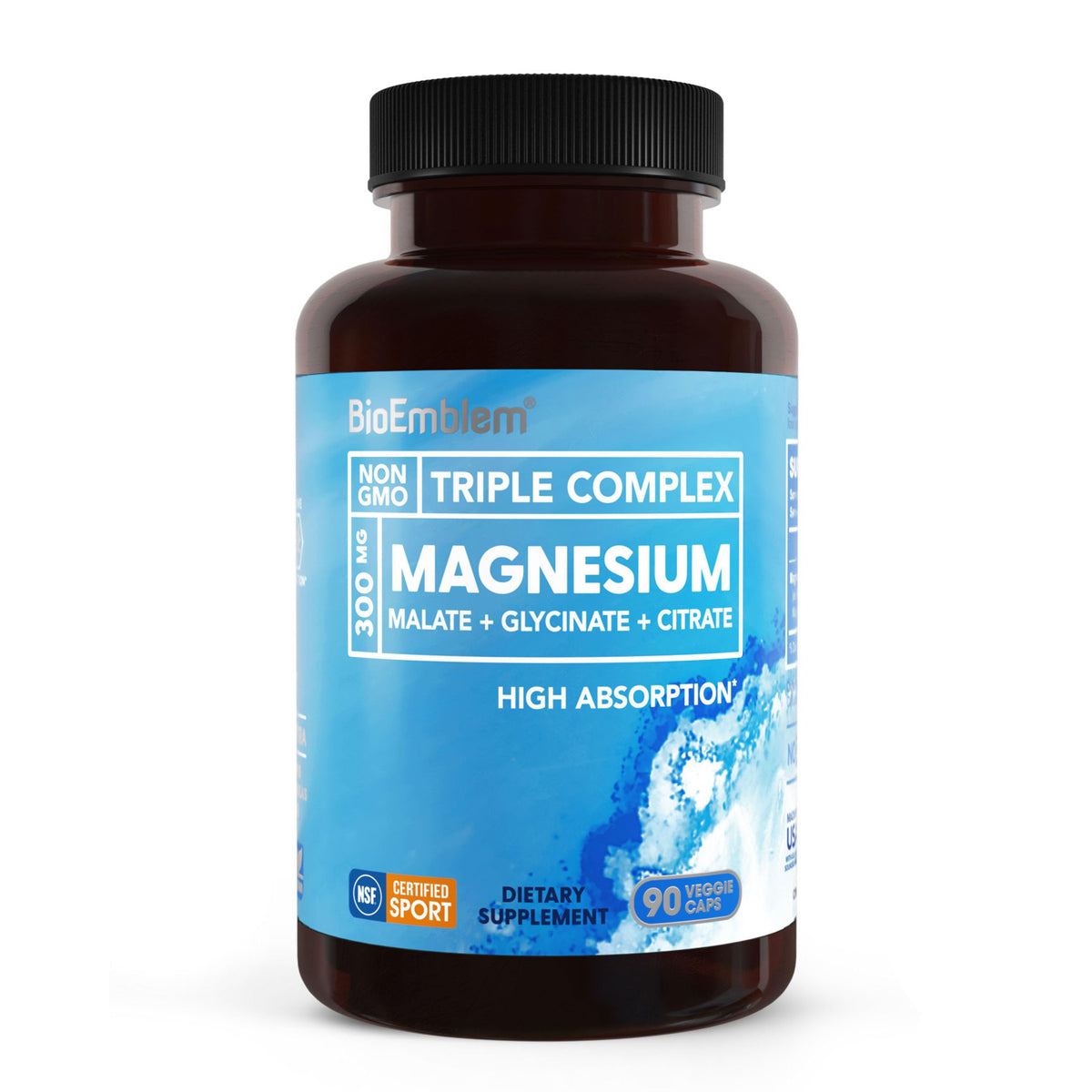 BioEmblem Magnesium Glycinate Complex 300mg Per Serving 90 - BioEmblem Official Imagery - 1