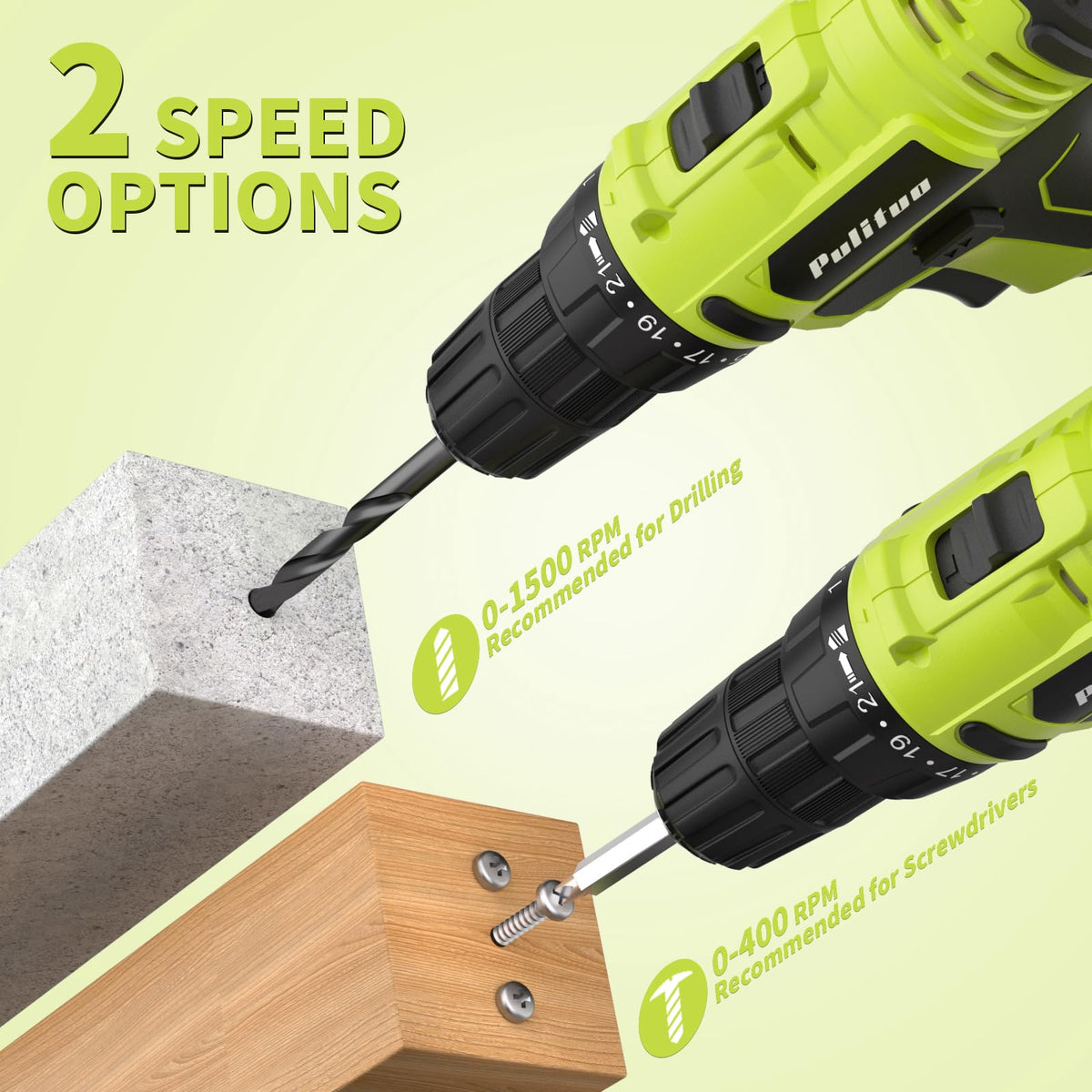 PULITUO S 20V Cordless Drill Driver Electric Screwdriver - PULITUO Official Imagery - 5