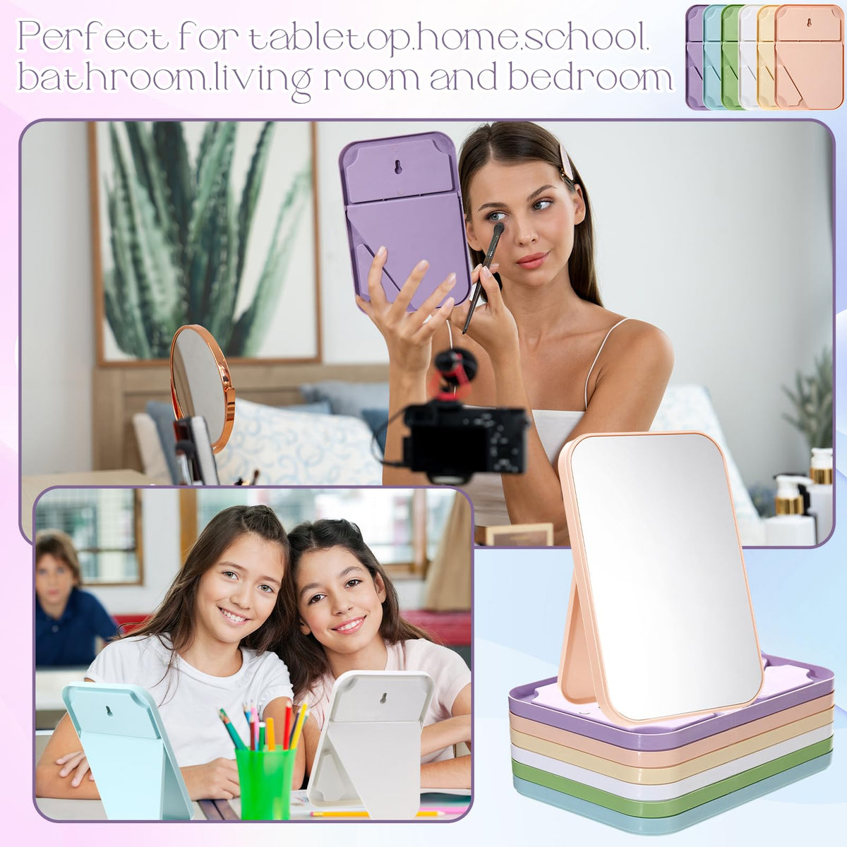 Honeydak 32 Pcs Desktop Makeup Mirror Bulk Table Mirrors - Honeydak Official Imagery - 8