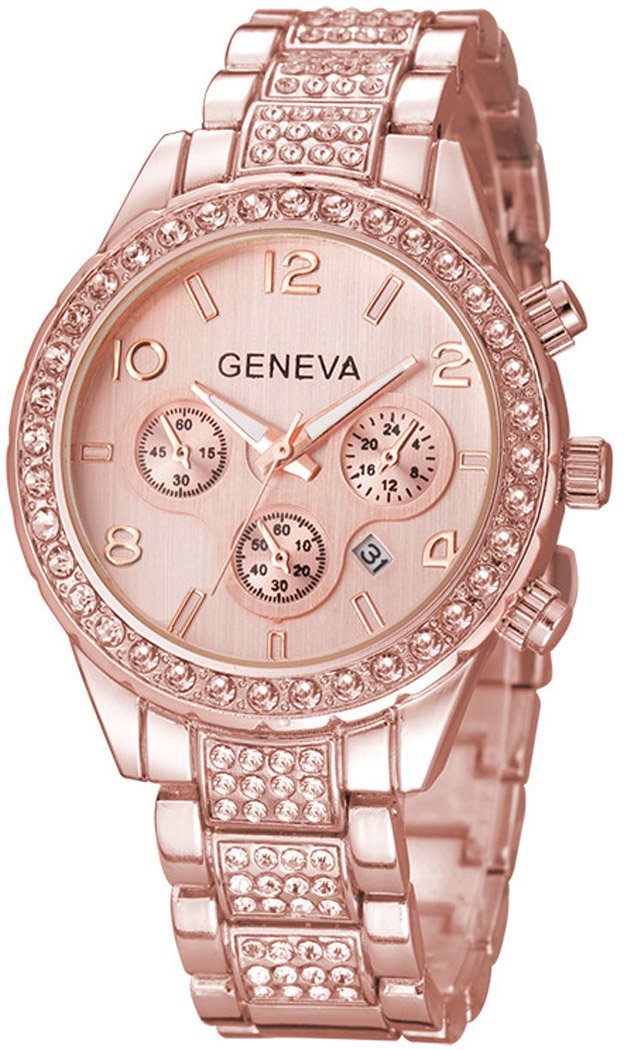 FANMIS Crystal Watch for Women Floating Diamonds Watch Bracelet - Product Imagery