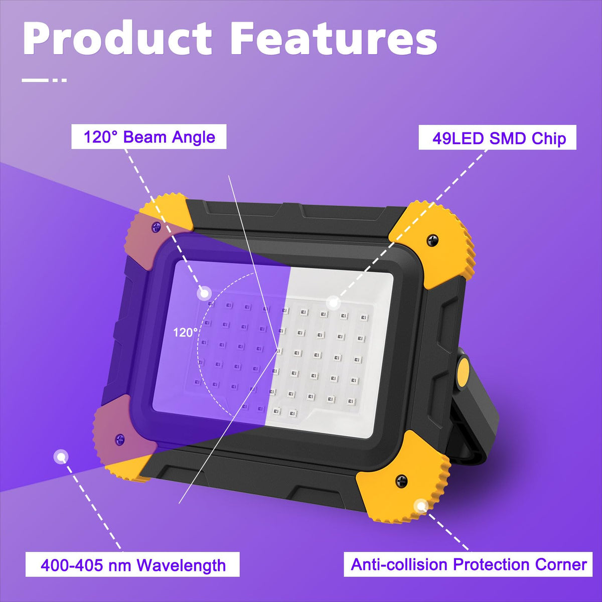T SUN 2 Pack Rechargeable Black Lights Battery Powered - T-SUN Official Imagery - 7