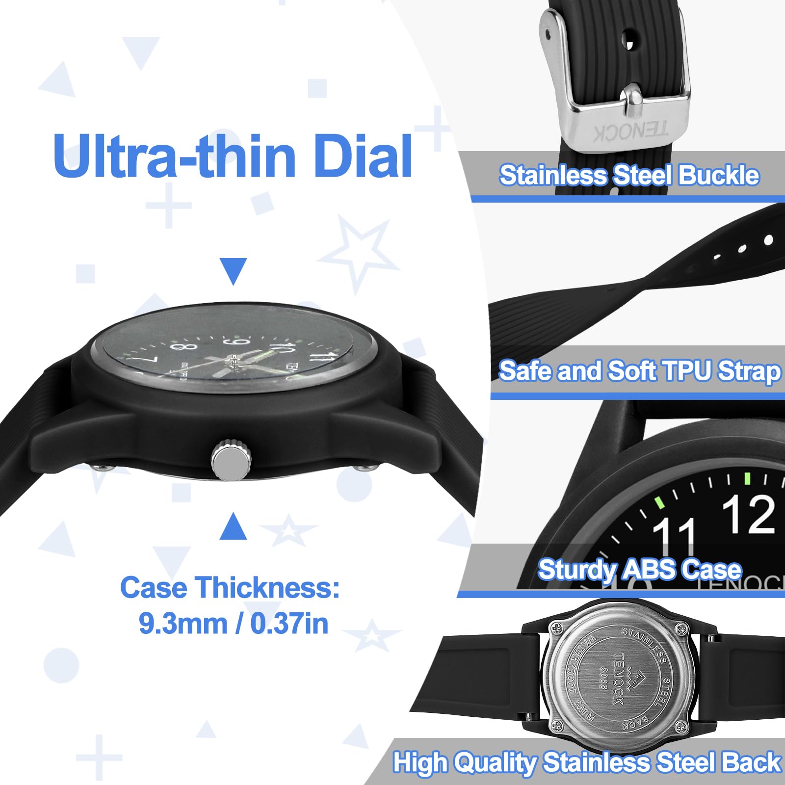 TENOCK Kids Analog Watch Waterproof Learning Time for Boys Girls Ages - View 4