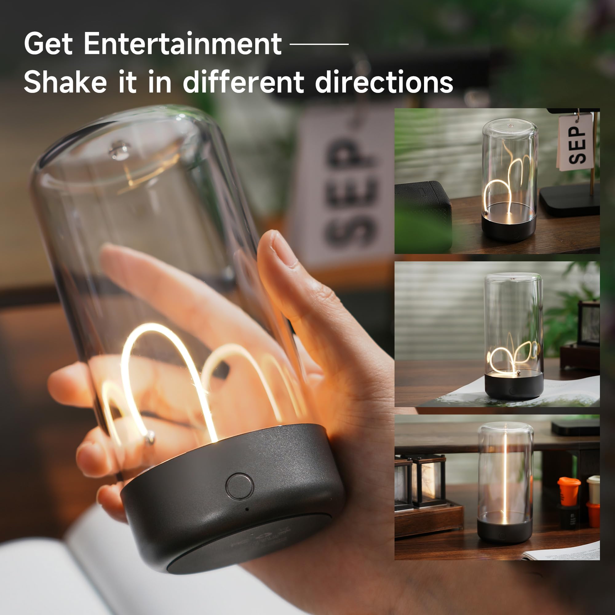 AUGE LIGHT Mini Minimalist Table Lamp, Cordless Lamp, Rechargeable Lam - View 2