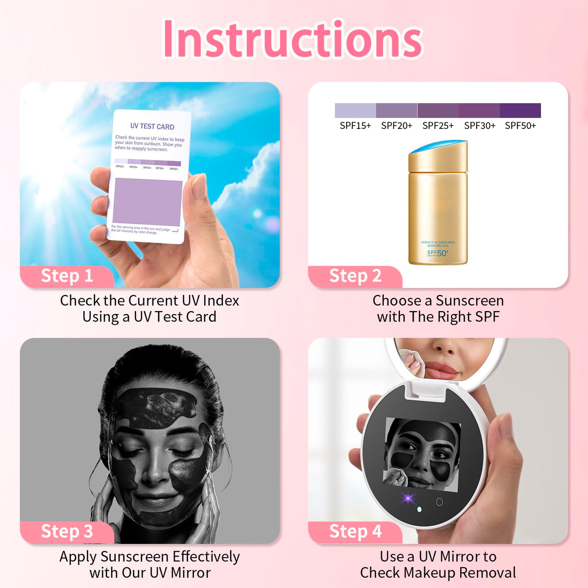 DESCHEN UV Camera Mirror for Sunscreen Test with 2X Makeup - DESCHEN Official Imagery - 5