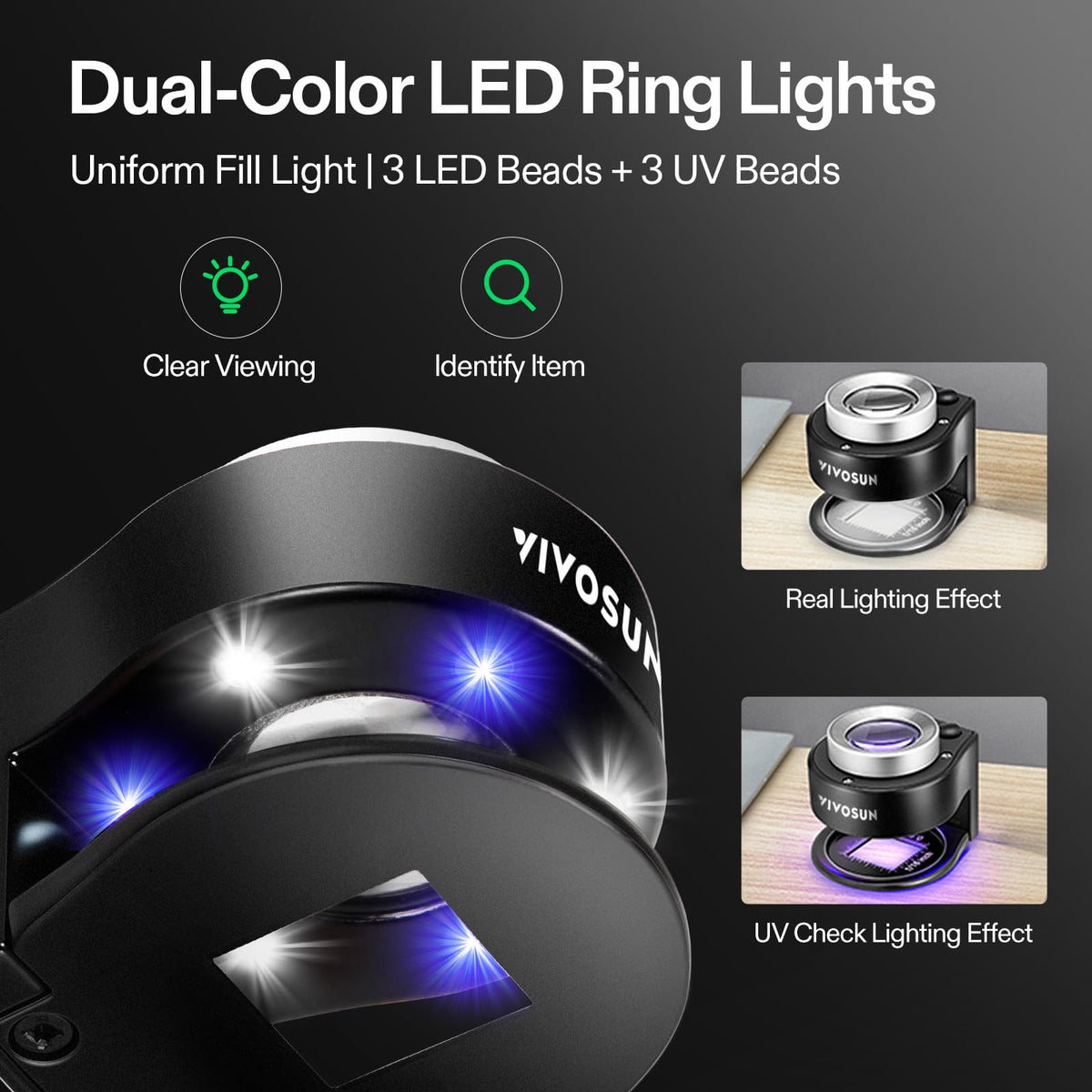 VIVOSUN 30X Rechargeable Loupe Magnifier with LED Light and - VIVOSUN Official Imagery - 4