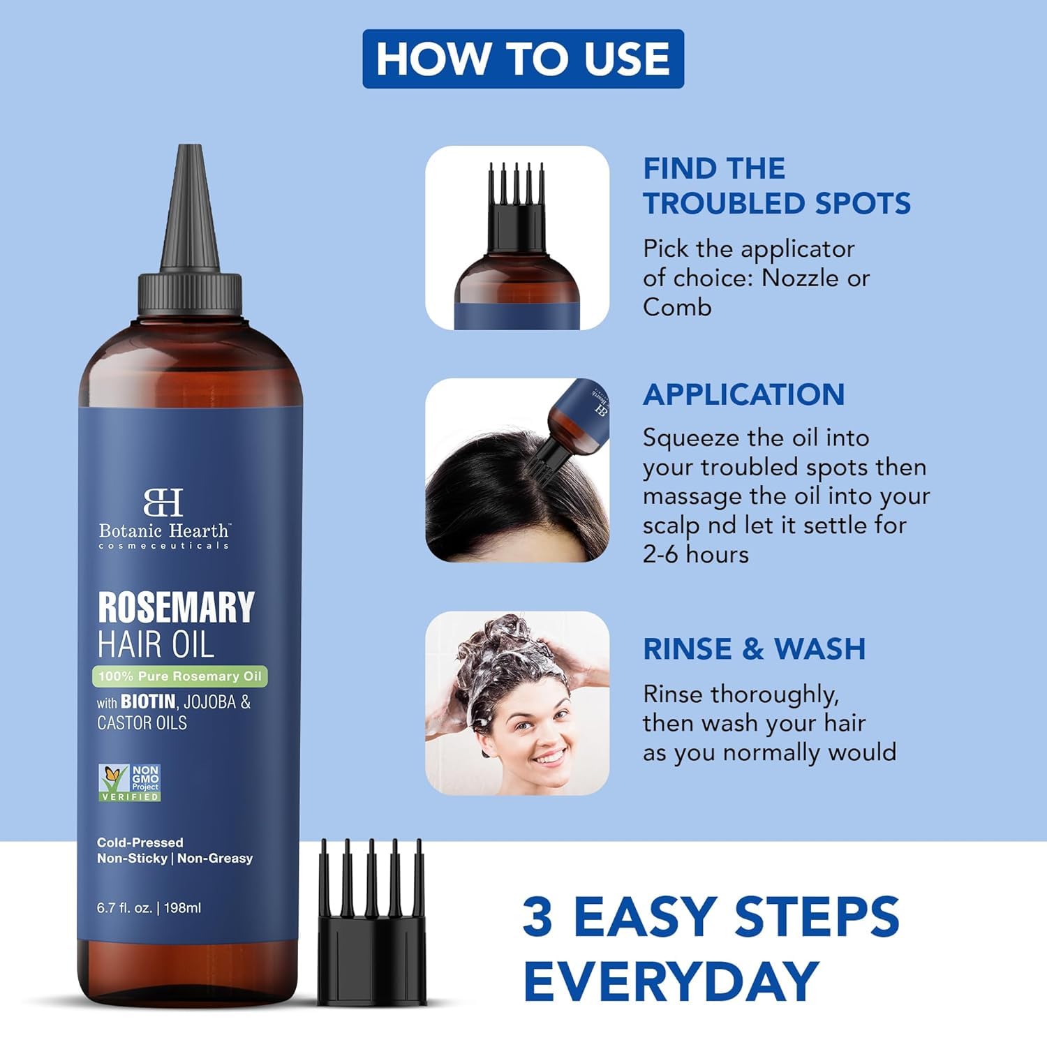 Botanic Hearth Rosemary Oil for Hair Growth - 6.7 Fl oz - Botanic Hearth Official Product View 4