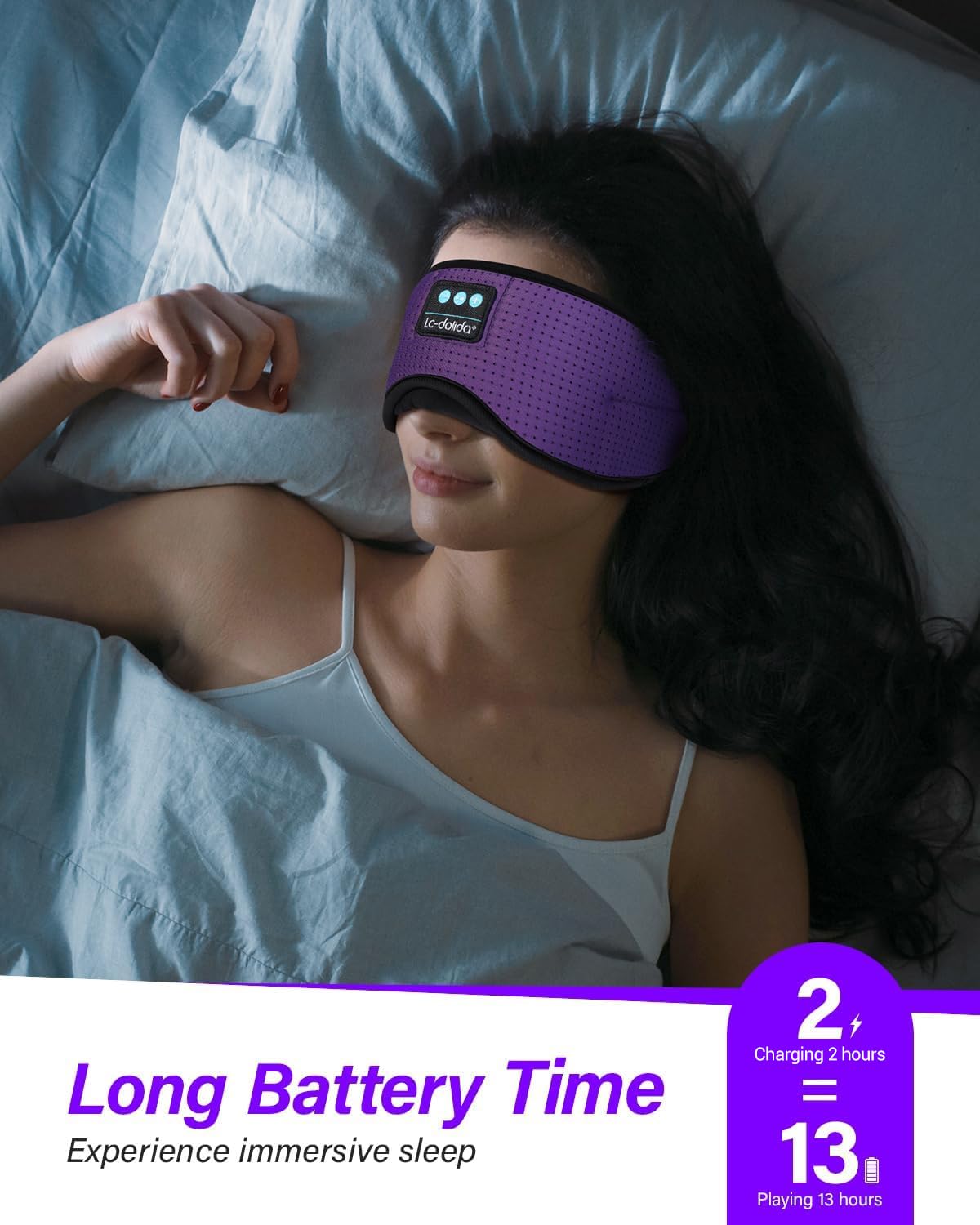 LC-dolida Sleep Headphones, White Noise Bluetooth Sleep Mask 3D Breathable Wirel - LC-dolida Official Product View 6