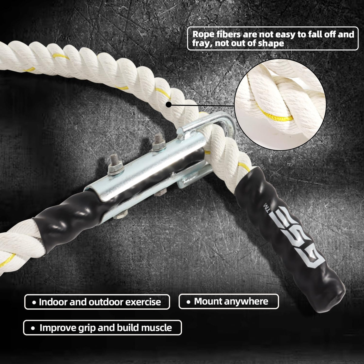 GSE Gym Climbing Rope 1 5 Diameter Heavy Workout Rope for - GSE Games & Sports Expert Official Imagery - 6