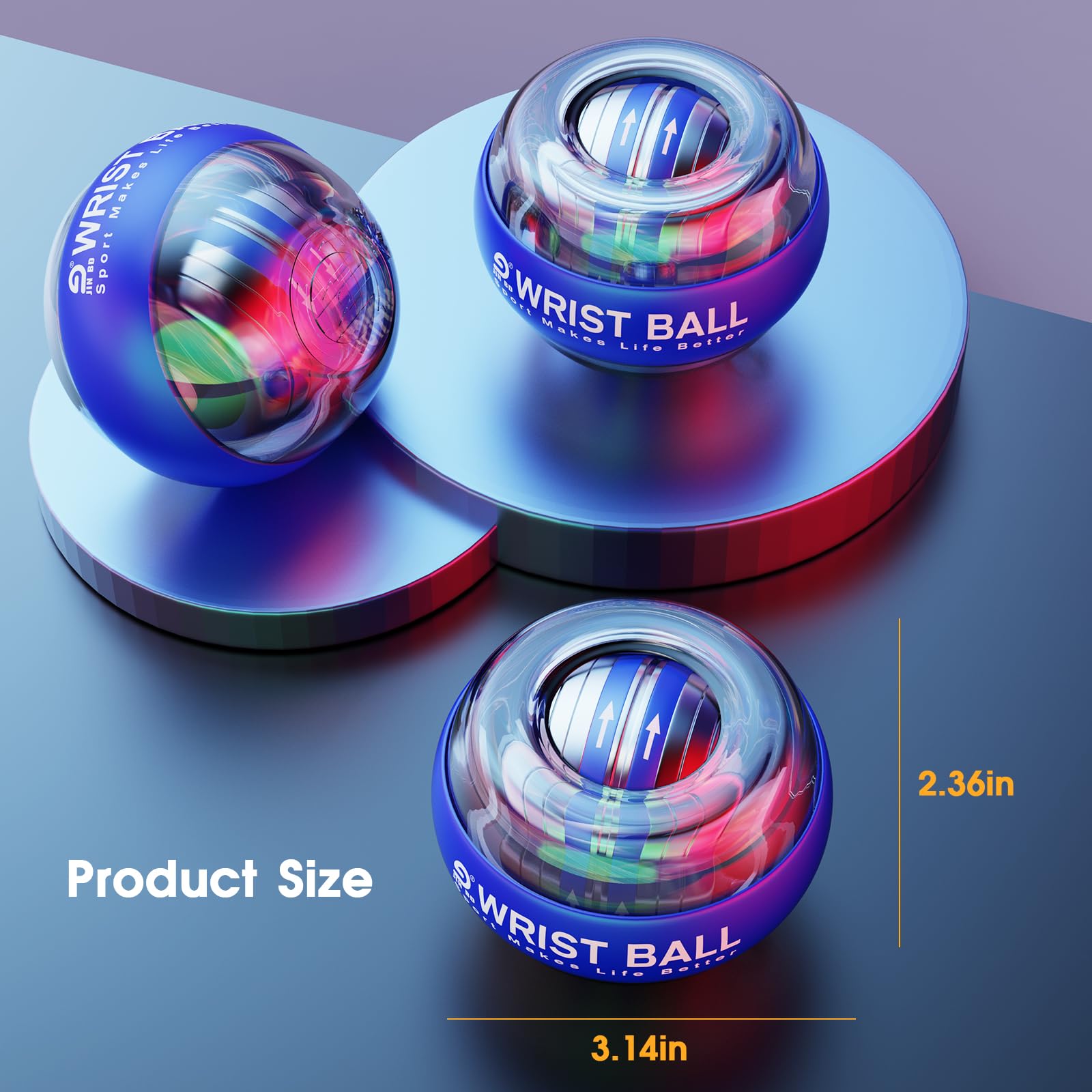 JIN BD Wrist Trainer Ball Auto-Start Gyroscopic Forearm Exerciser Gyro - View 3