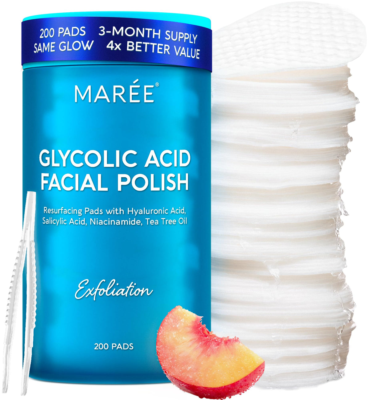 MAREE Glycolic Acid Pads 200 Toner Pads for Face Cleansing - MAREE Official Imagery - 2