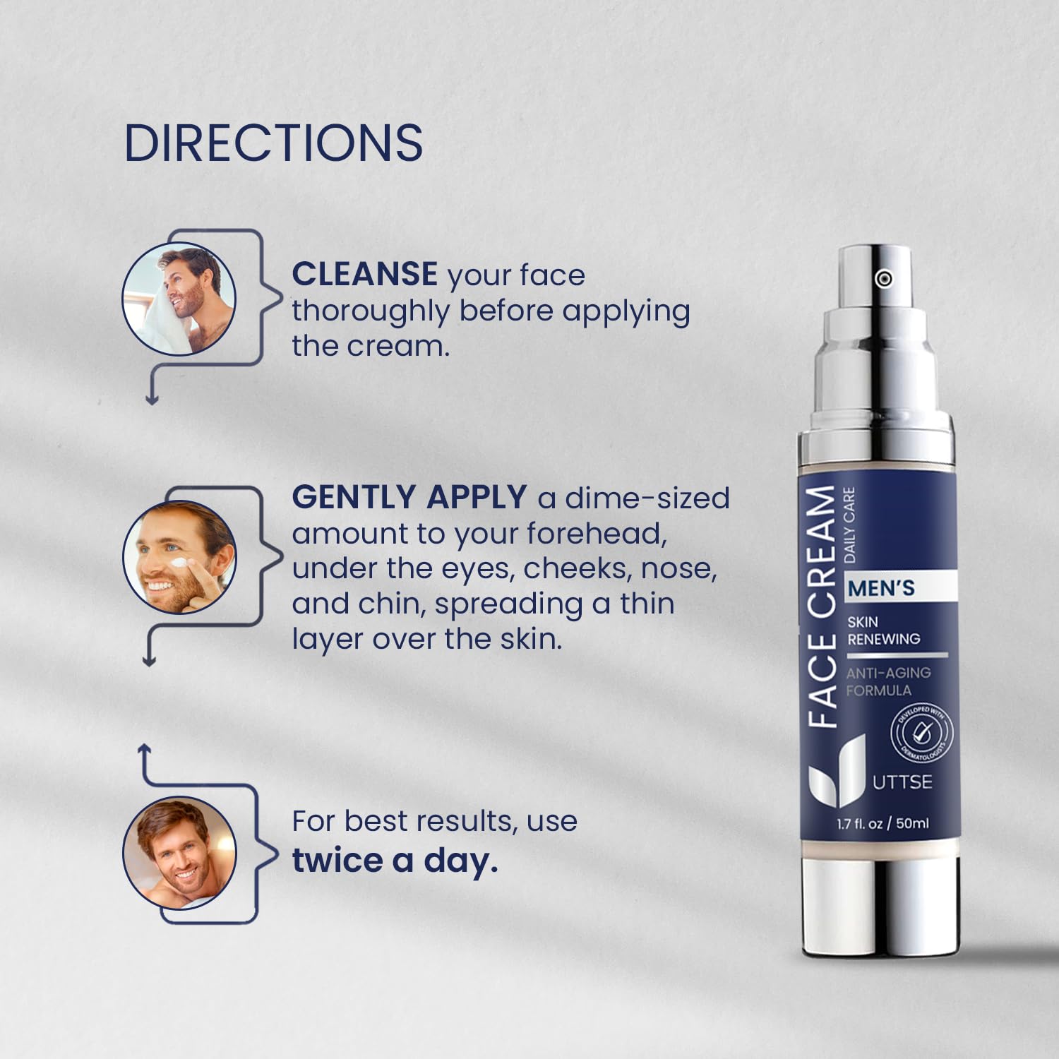 6 in 1 Face Cream for Men Anti Aging Wrinkle Cream for Men - Uttse Official Imagery - 8