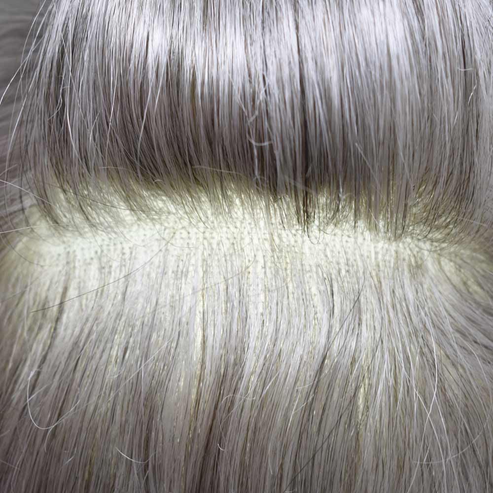 Curve Hair Mens Toupee Human Hair Piece Replacement System Monofilament Wig Hair Unit for Men Durable Poly Coated Mens Hairpiece (#1B80 Off Black+80% Gray, 8"X10")