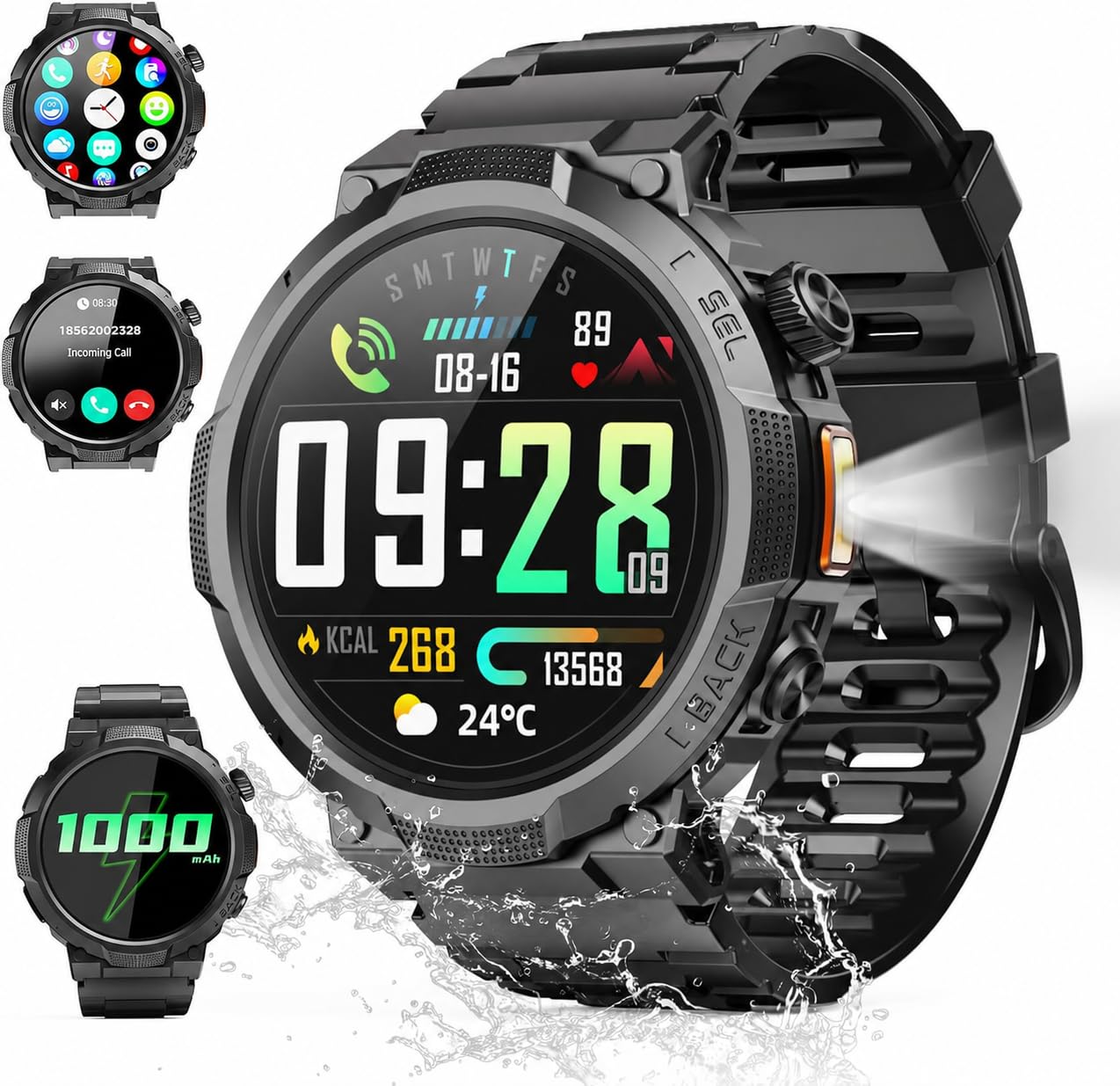 Soudorv Military Smart Watch for Men, 50+ Day Battery Life, Bluetooth - View 9