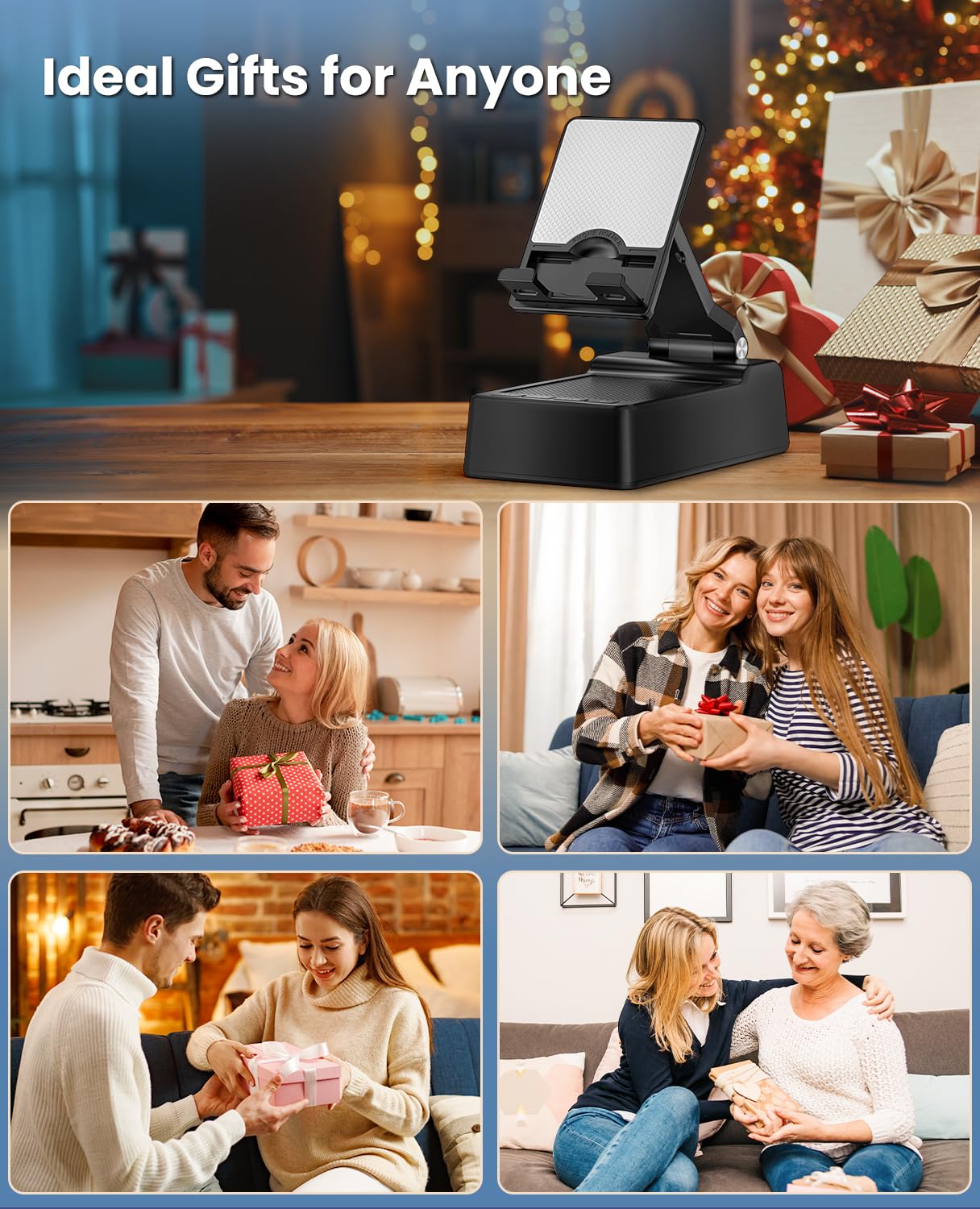 FRONTSUN Gifts for Men Women, Phone Stand with Bluetooth Speaker, by FRONTSUN - Angle View 7