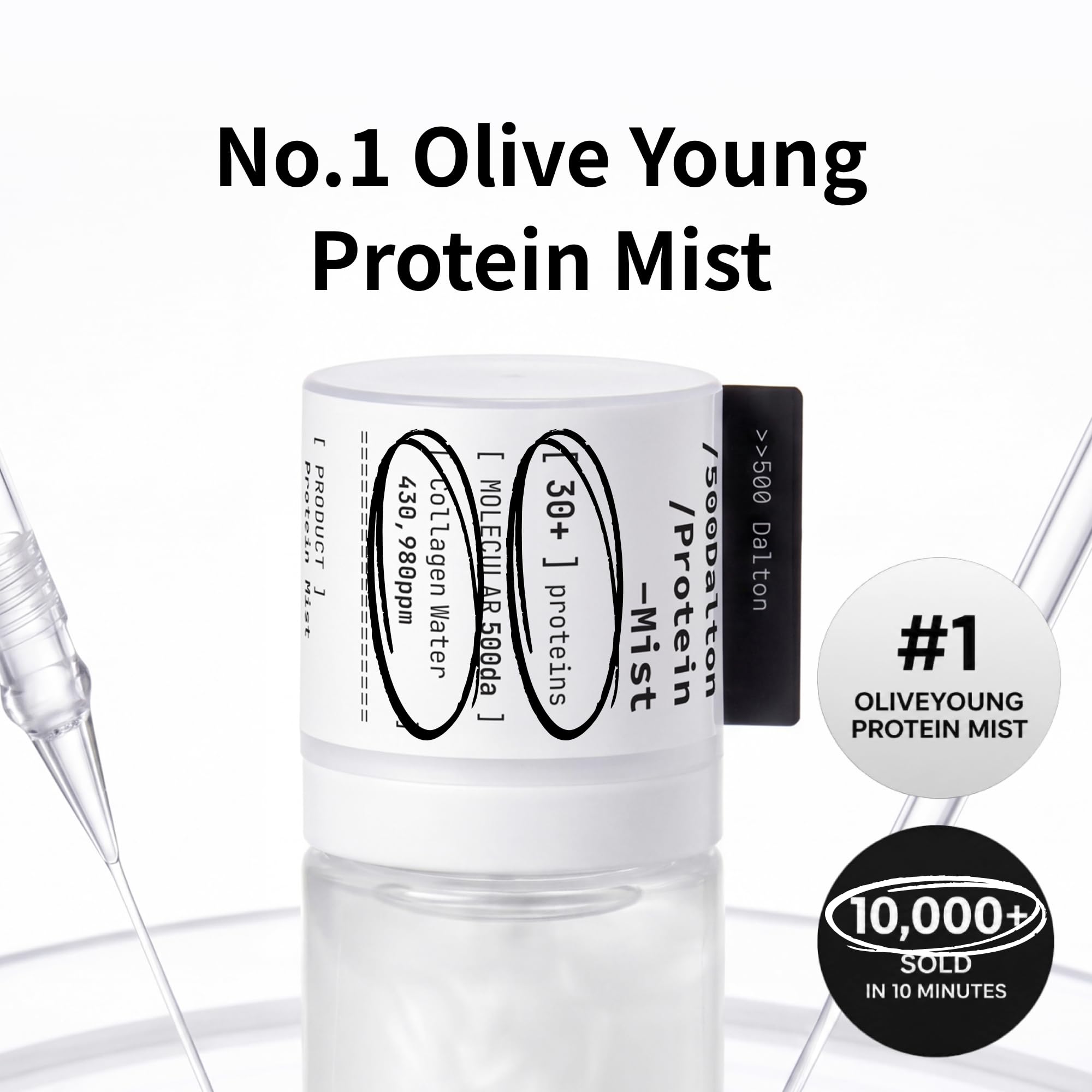 500 Dalton Protein Mist with 30 Collagen Peptides, 43% Collagen - millimilli