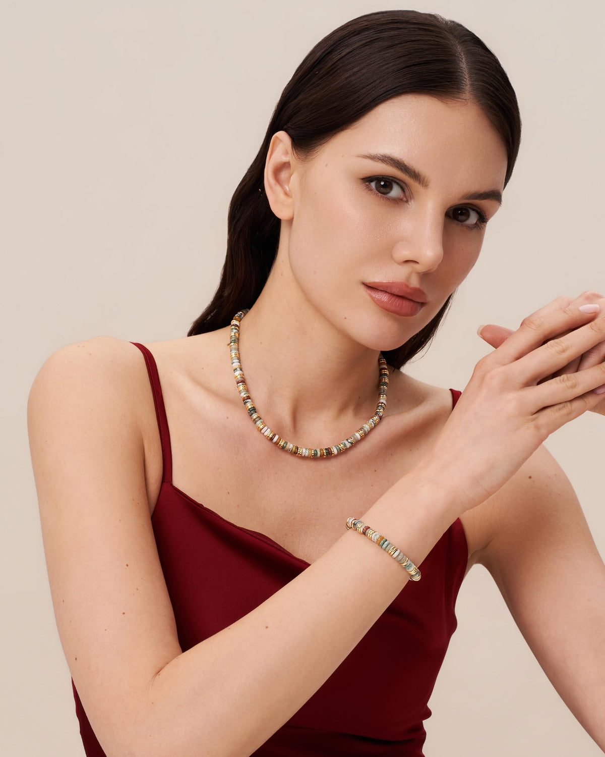 SNGIA Colorful 18K Gold Plated Bracelets for Women Stack - SNGIA Official Imagery - 6