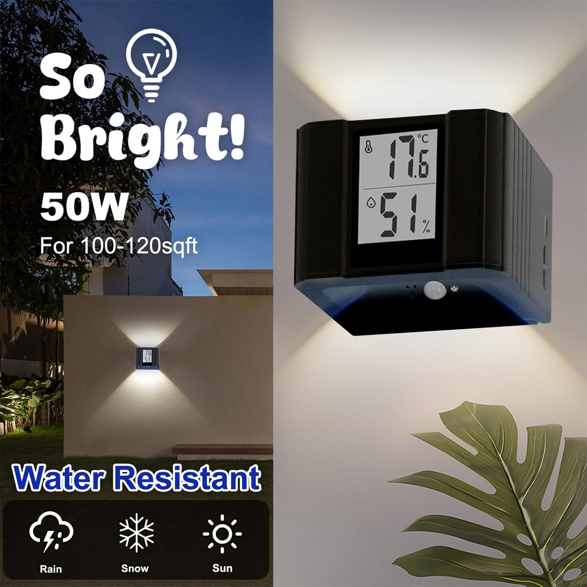 LED Wall Sconce Motion Activated Wall Lights with Real Time - NBWDY Official Imagery - 7