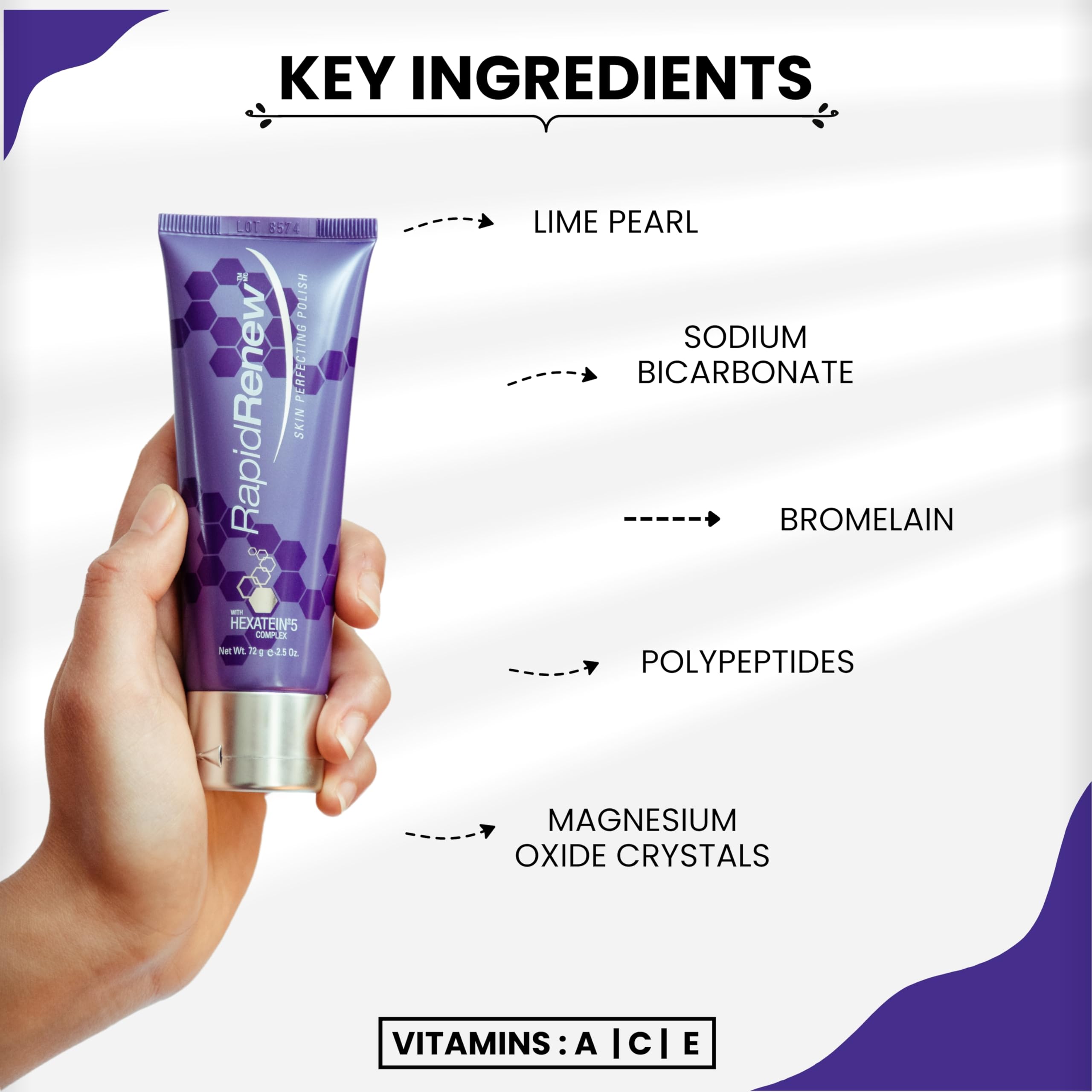RapidRenew Skin Perfecting Polish – Exfoliating Face Wash and Facial Scrub with Vitamin C, Hexatein 5 Complex – Face Exfoliator for Women & Men, Pore Minimizer – 2.5 fl oz - RapidLash Official Product View 4