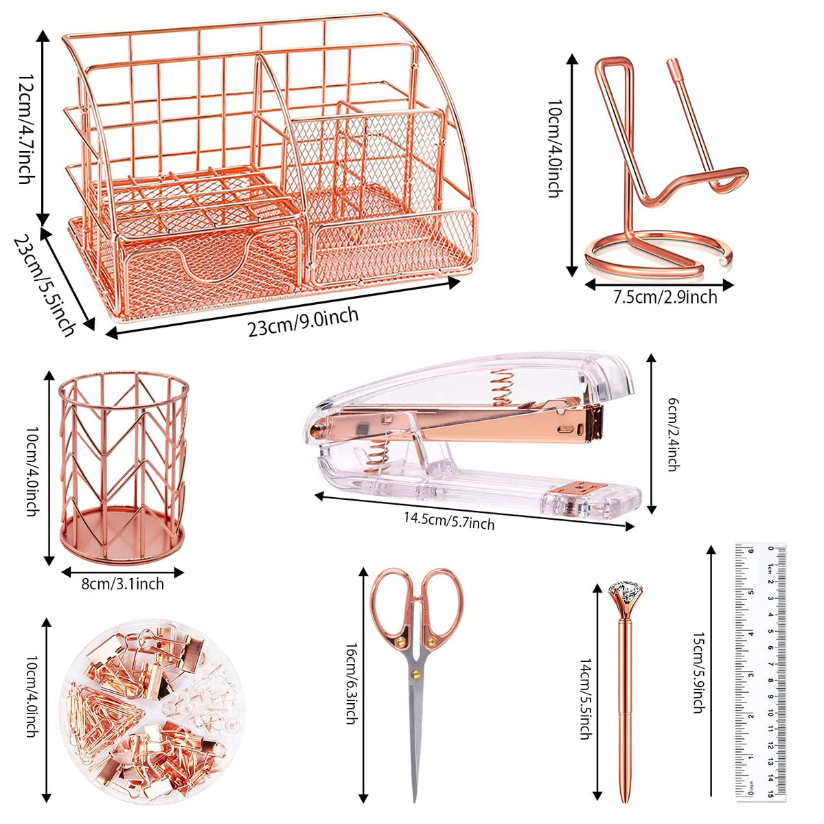 KAAKOW Rose Gold Desk Organizers and Accessories Office - KAAKOW Official Imagery - 3