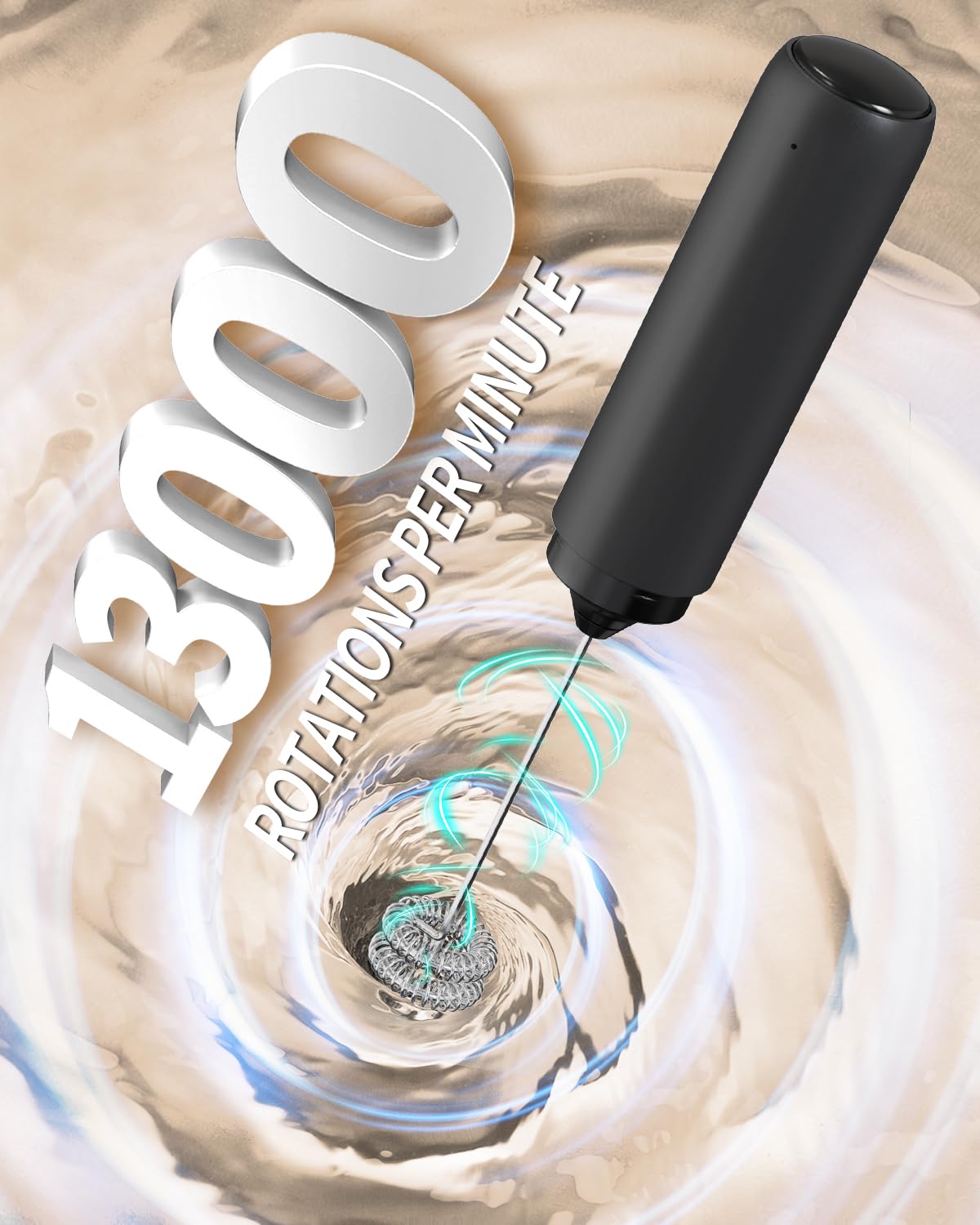 CIRCLE JOY Rechargeable Milk Frother Handheld, Dual Coil Whisk He - CIRCLE JOY Official Product View 2