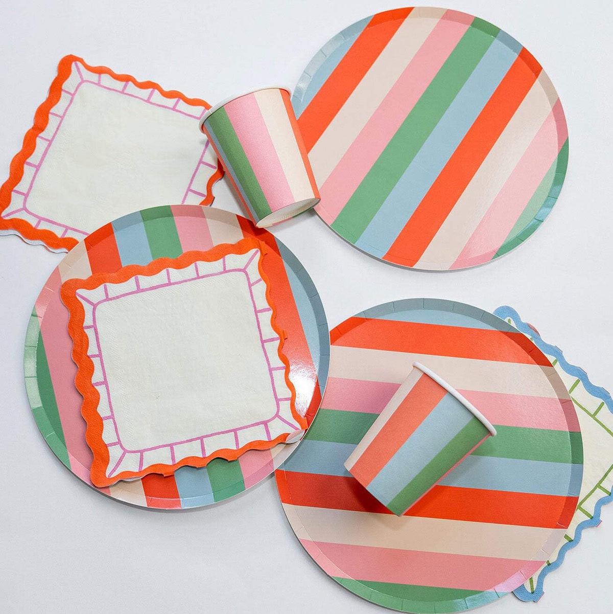 Vibrant Striped Party Pack - Pop Party Supplies Official Imagery - 8