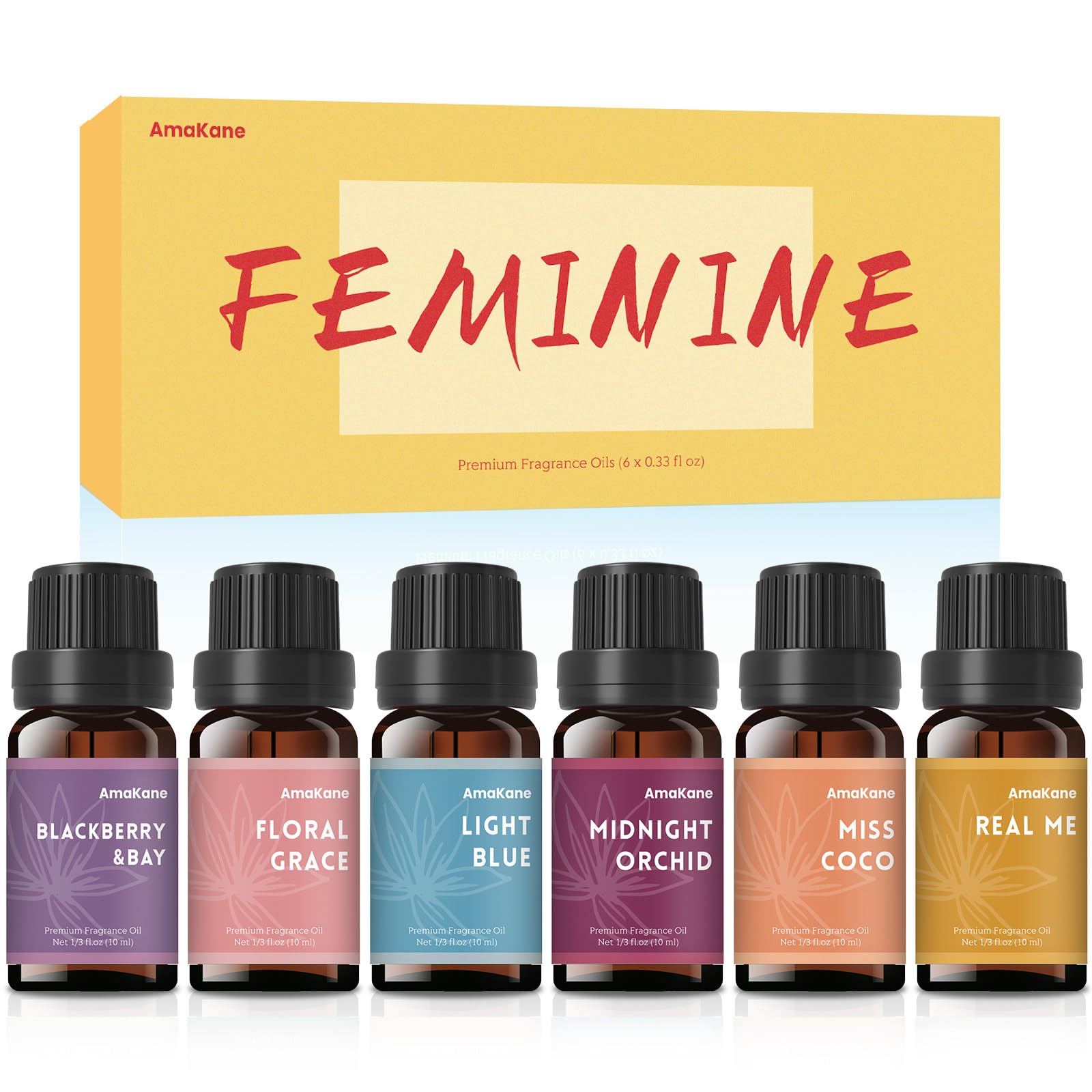 AmaKane Feminine Fragrance Oil Set, Women Essential Oils for - Product Imagery