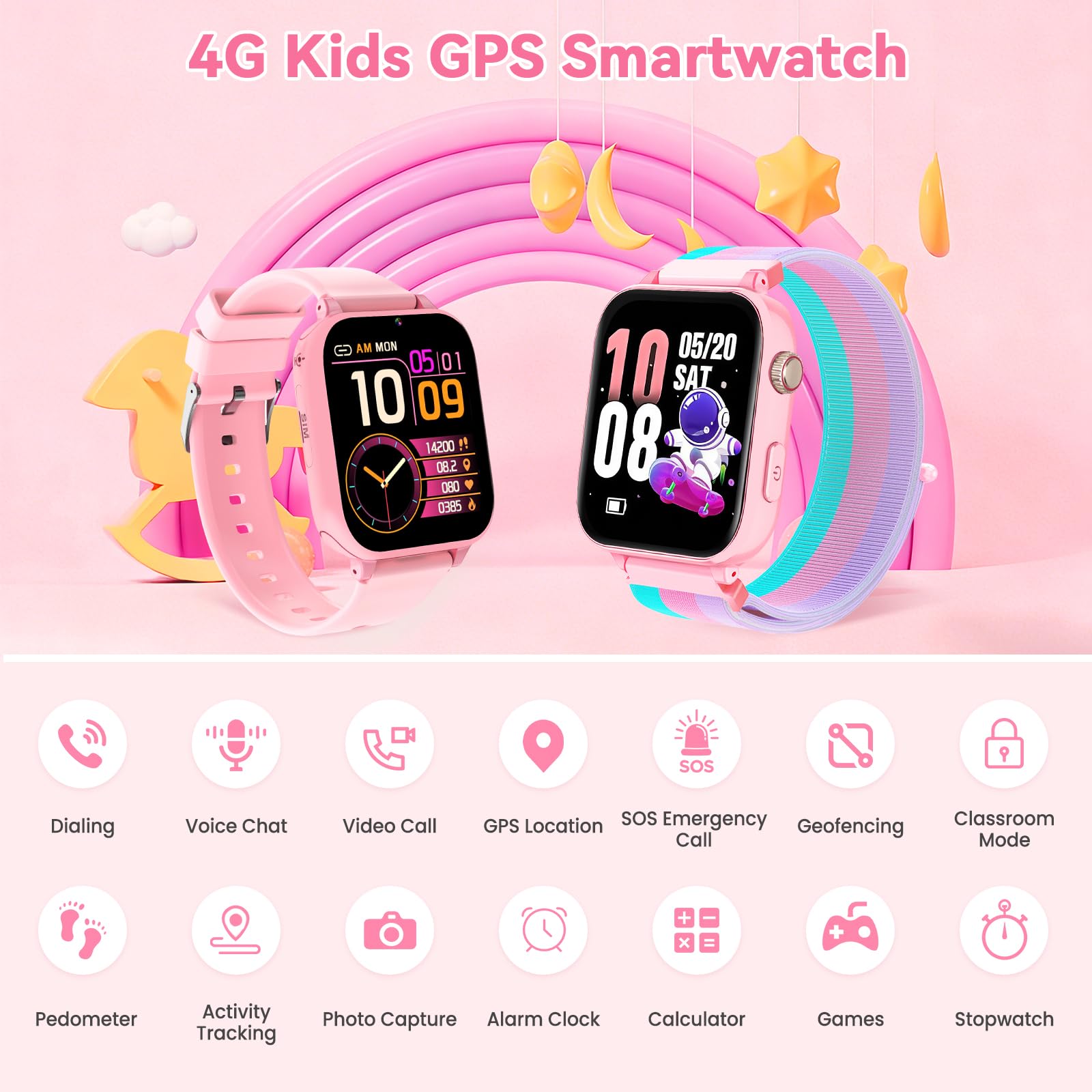 Berilona 4G Kids Smart Watch Phone GPS, Smartwatch for Boys Girls Ages - View 2