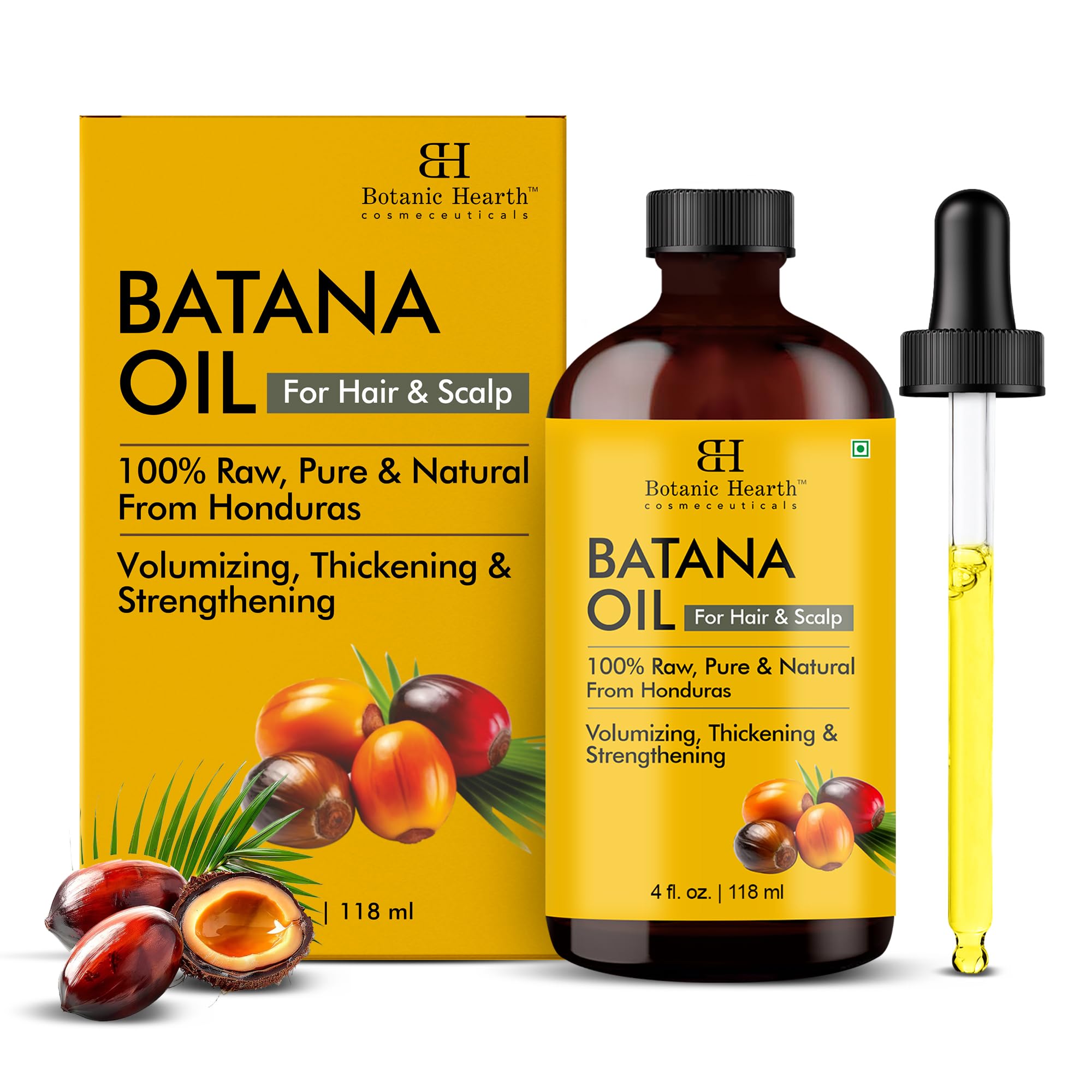 Botanic Hearth Batana Oil for Hair Growth & Hair Treatment, 4 Fl oz - Botanic Hearth Official Product View 2