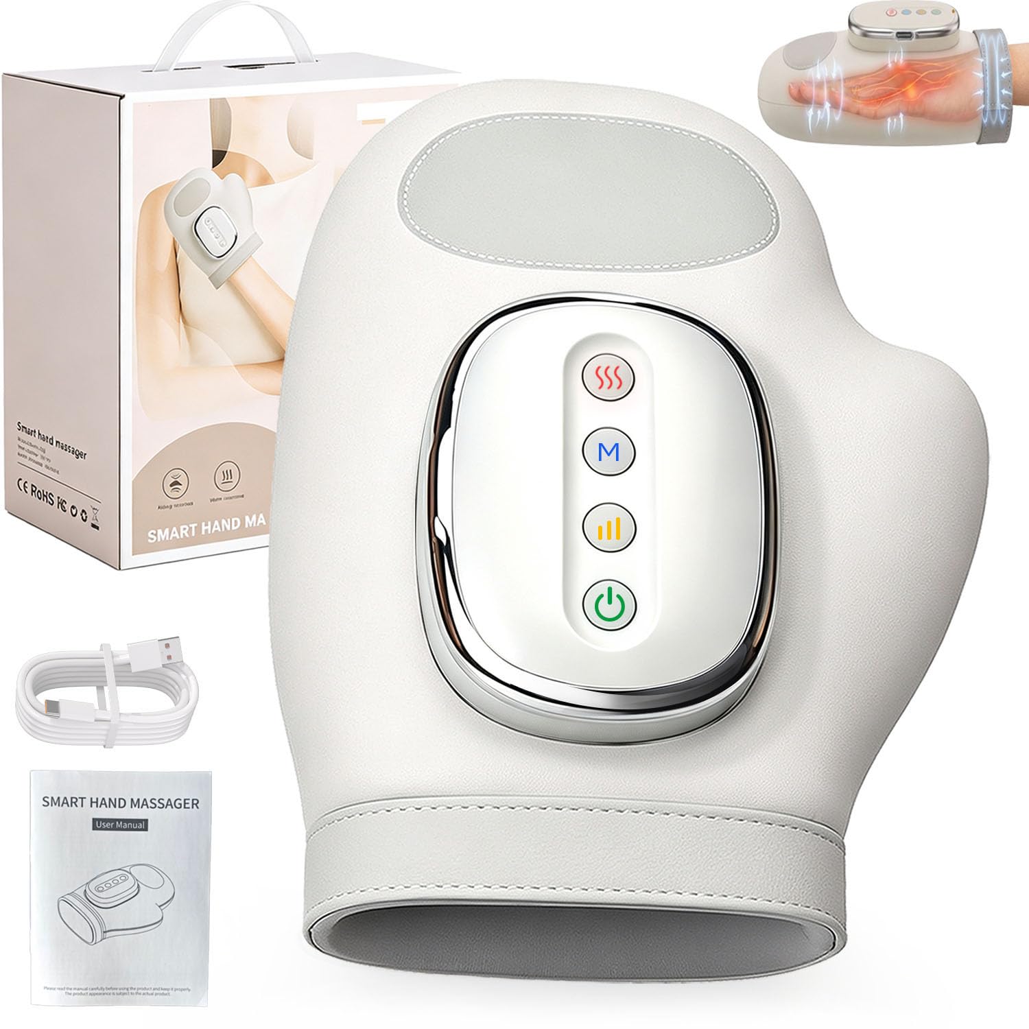 CARYWON CARYOWN Cordless Hand Massager with Heat and Compression - CARYWON Official Product View 1