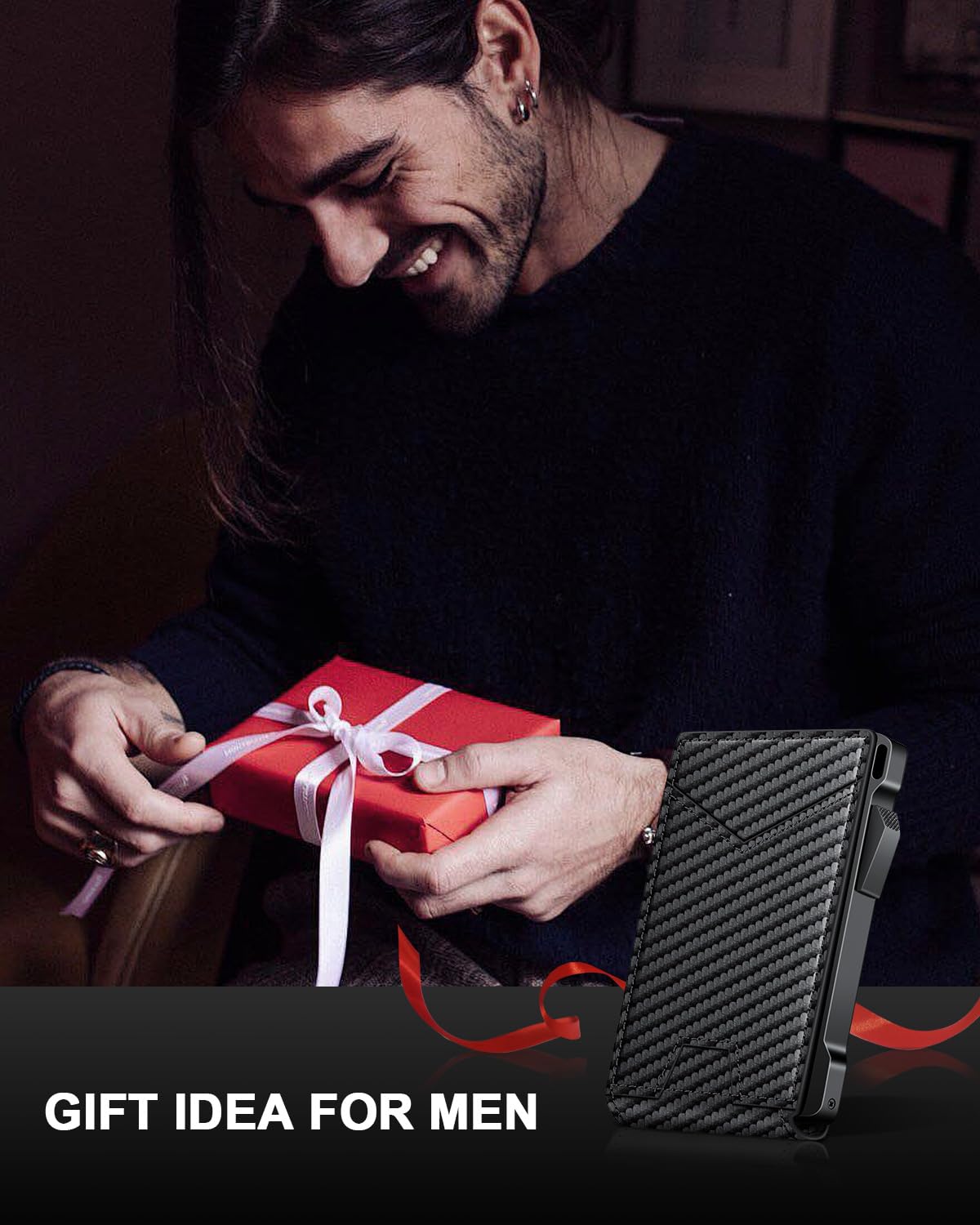 kafellon Wallet for Men RFID Wallet with 2 ID Windows & Money Cli by kafellon - Angle View 8
