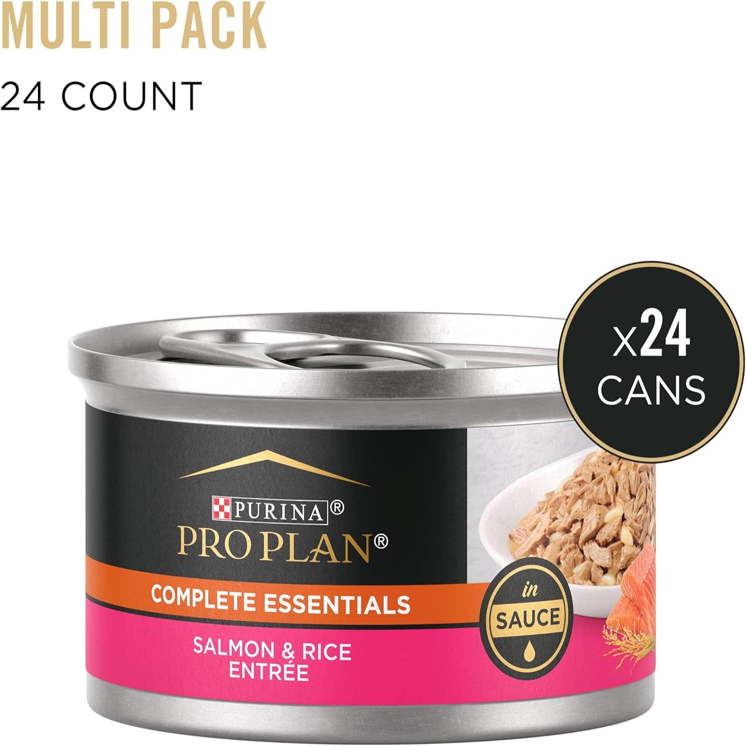 Elefair Purina Pro Plan high protein cat food pate with salmon in gravy, complete wet cat food for cats' nutritional needs.
