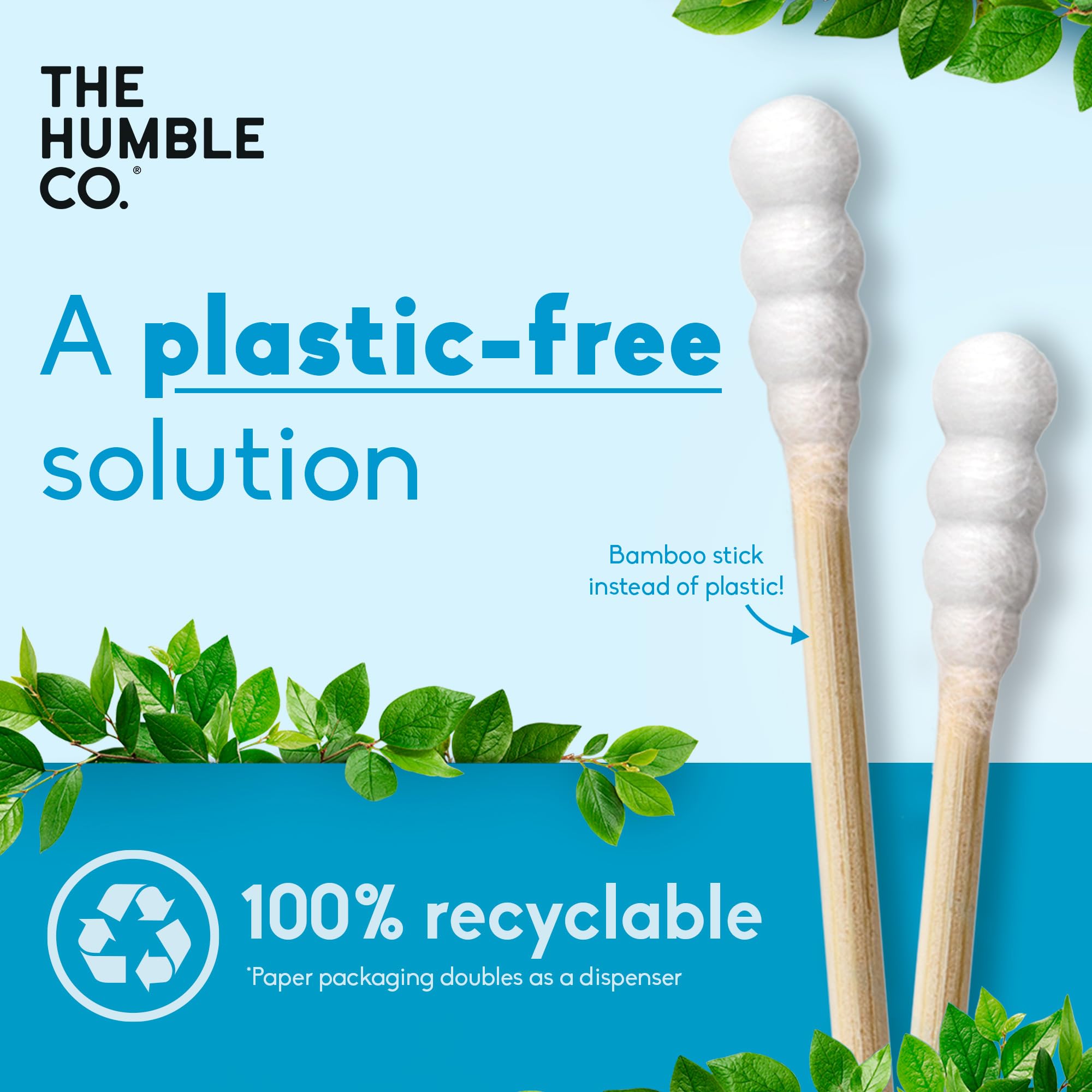 The Humble Co Bamboo Cotton Swabs Ear Cleaning Spiral Design - The Humble Co. Official Product Imagery - 3