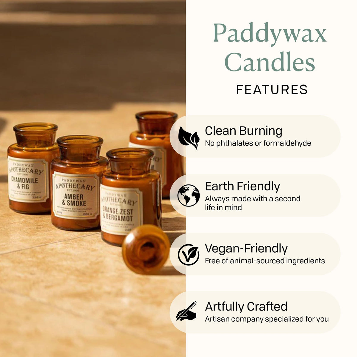 Paddywax Artisan Apothecary Scented Candle with Lid in - Paddywax Official Imagery - 5