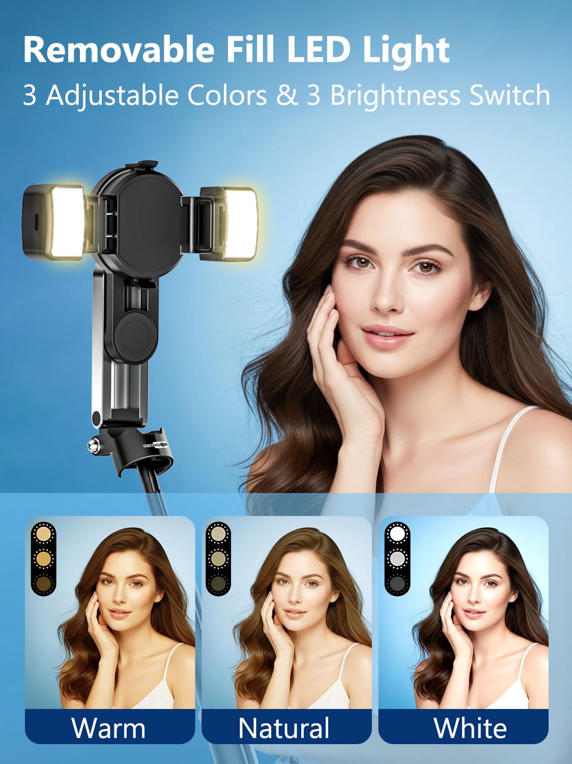 Upgraded 4 in 1 Magnetic Mini Selfie Stick for iPhone with - USKEYVISION Official Imagery - 5