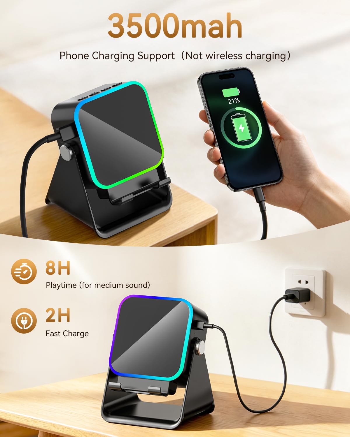 MILOUZ Gifts for Men Tech Gadgets Wireless Induction Speaker with Phon - View 6