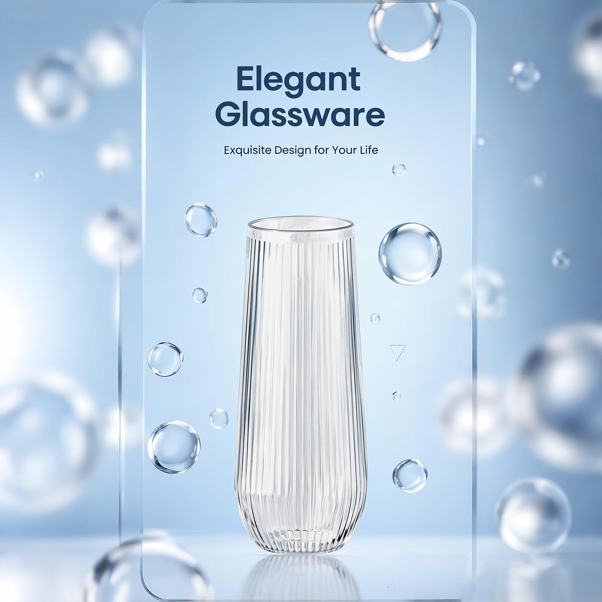 48 Pack Ribbed Plastic Champagne Flutes 9 Oz Stemless - Lueumxc Official Imagery - 6