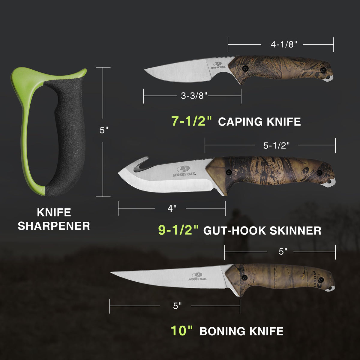 Mossy Oak Field Dressing Kit Hunting Deer Knife Set - Mossy Oak Official Imagery - 4
