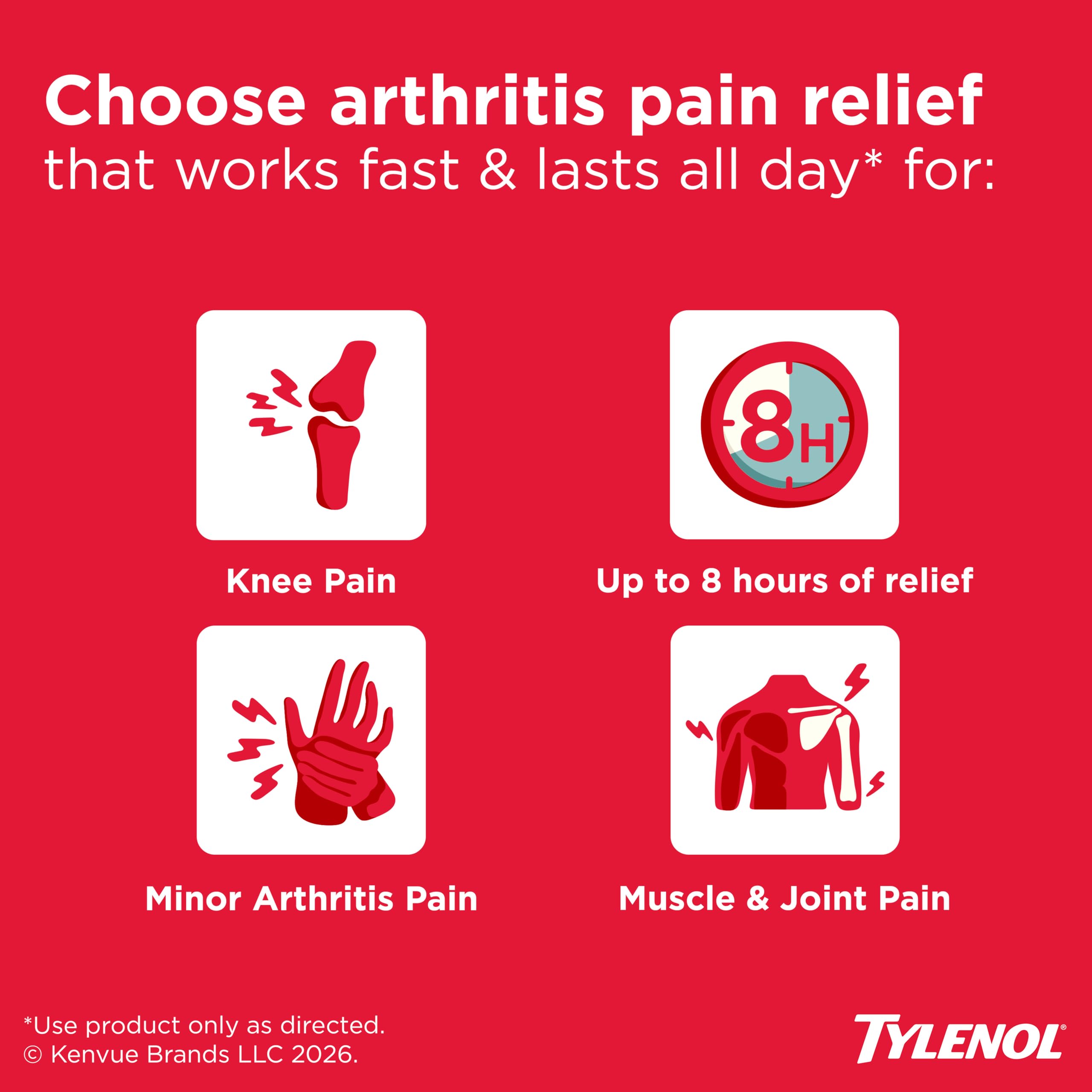 Tylenol 8-Hour Arthritis Pain Relief Caplets, 650 mg Acetaminophen, 225 Ct