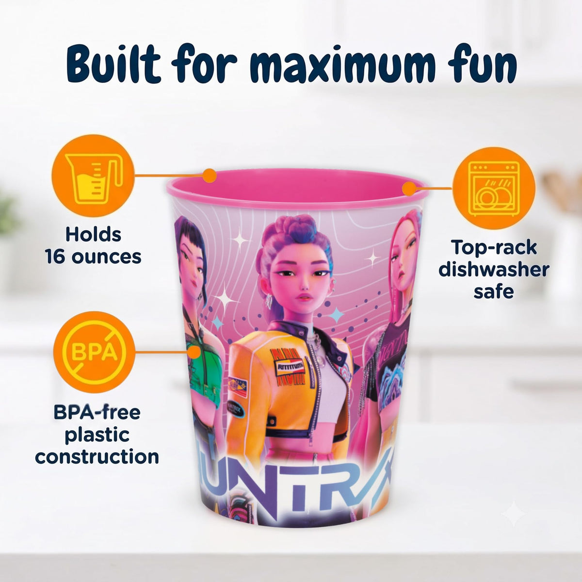 Unique KPop Demon Hunters Cups 12 Plastic Reusable Party - Unique Official Imagery - 8