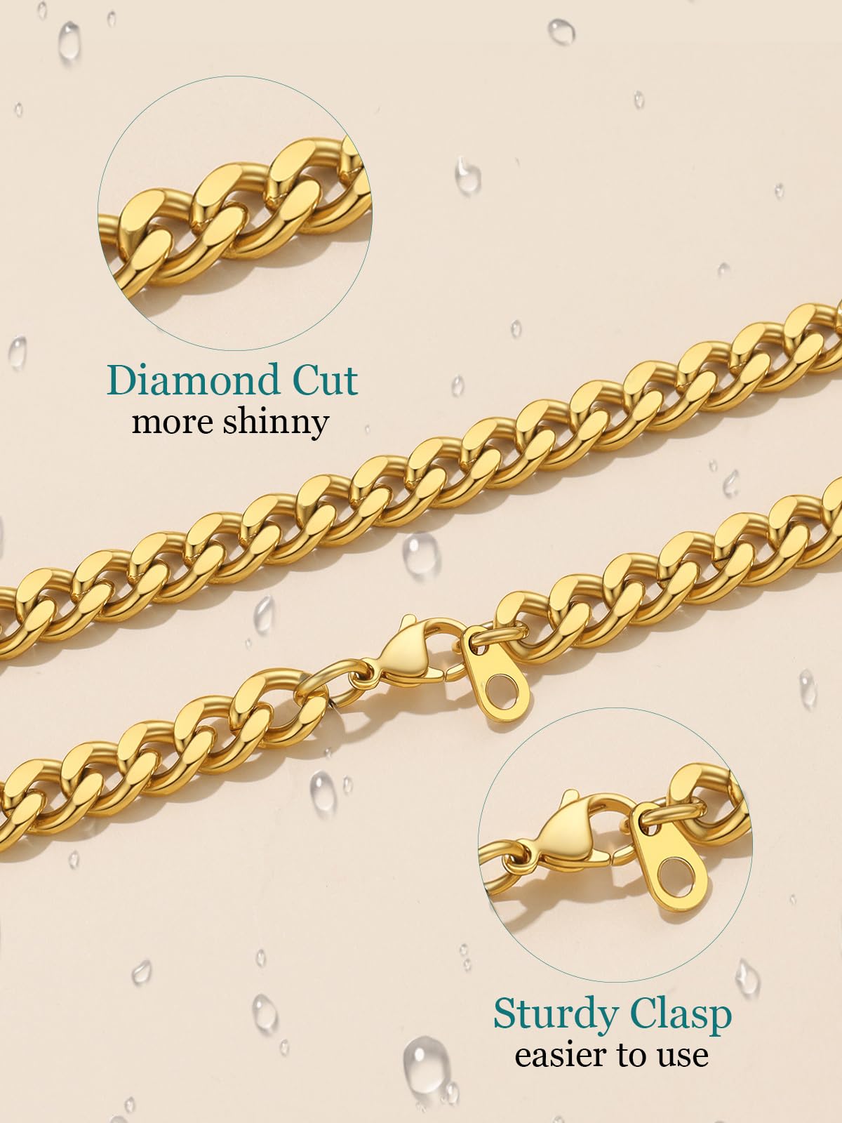 Supcare Stainless Steel Cuban Link Chain for Men Anniversary - Supcare Official Imagery - 8