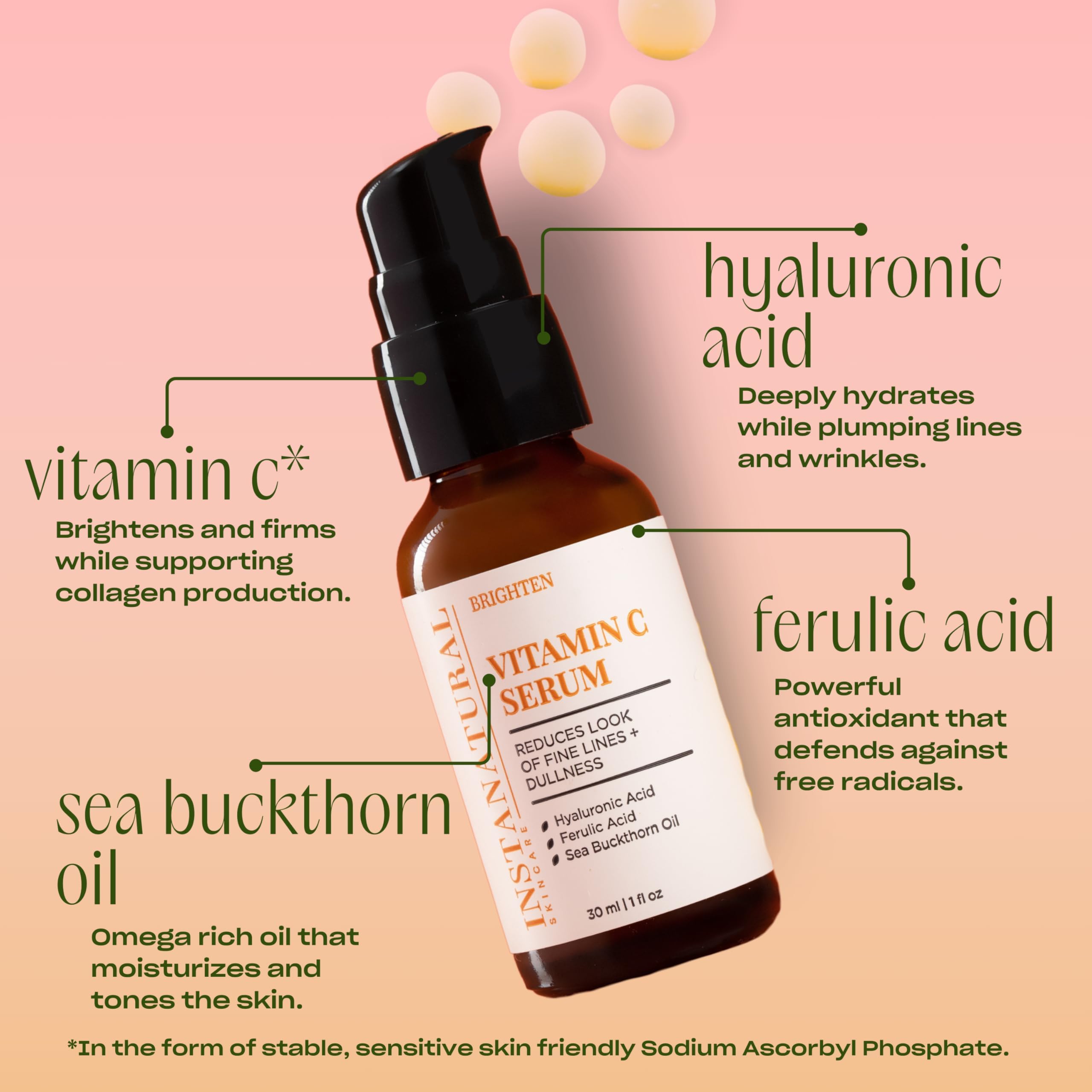 InstaNatural Vitamin C Face Serum, Brightens, Hydrates and Reduces Signs of - InstaNatural Official Product View 6